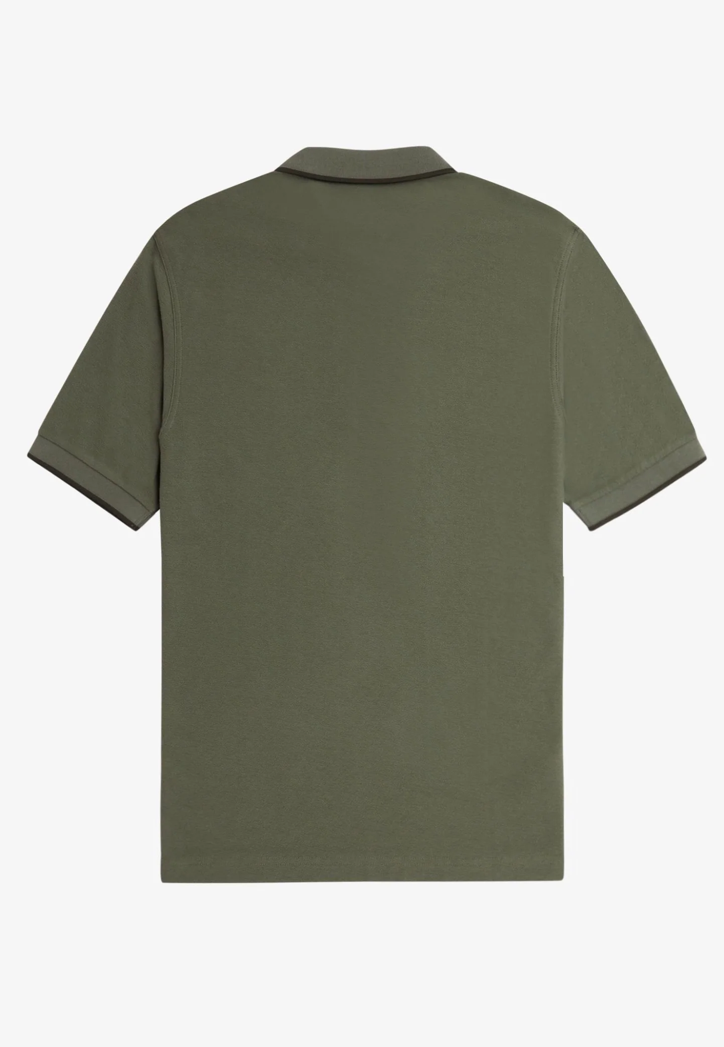 Crepe Pique Zip Neck Laurel Wreath Green - Polo - Image 7
