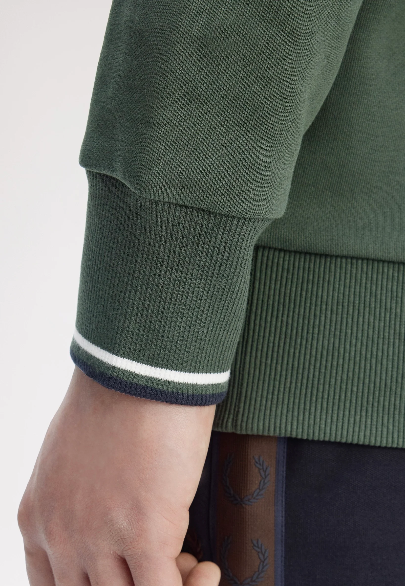 Crew Neck Court Green/Snow White/Navy - Sweater - Image 3