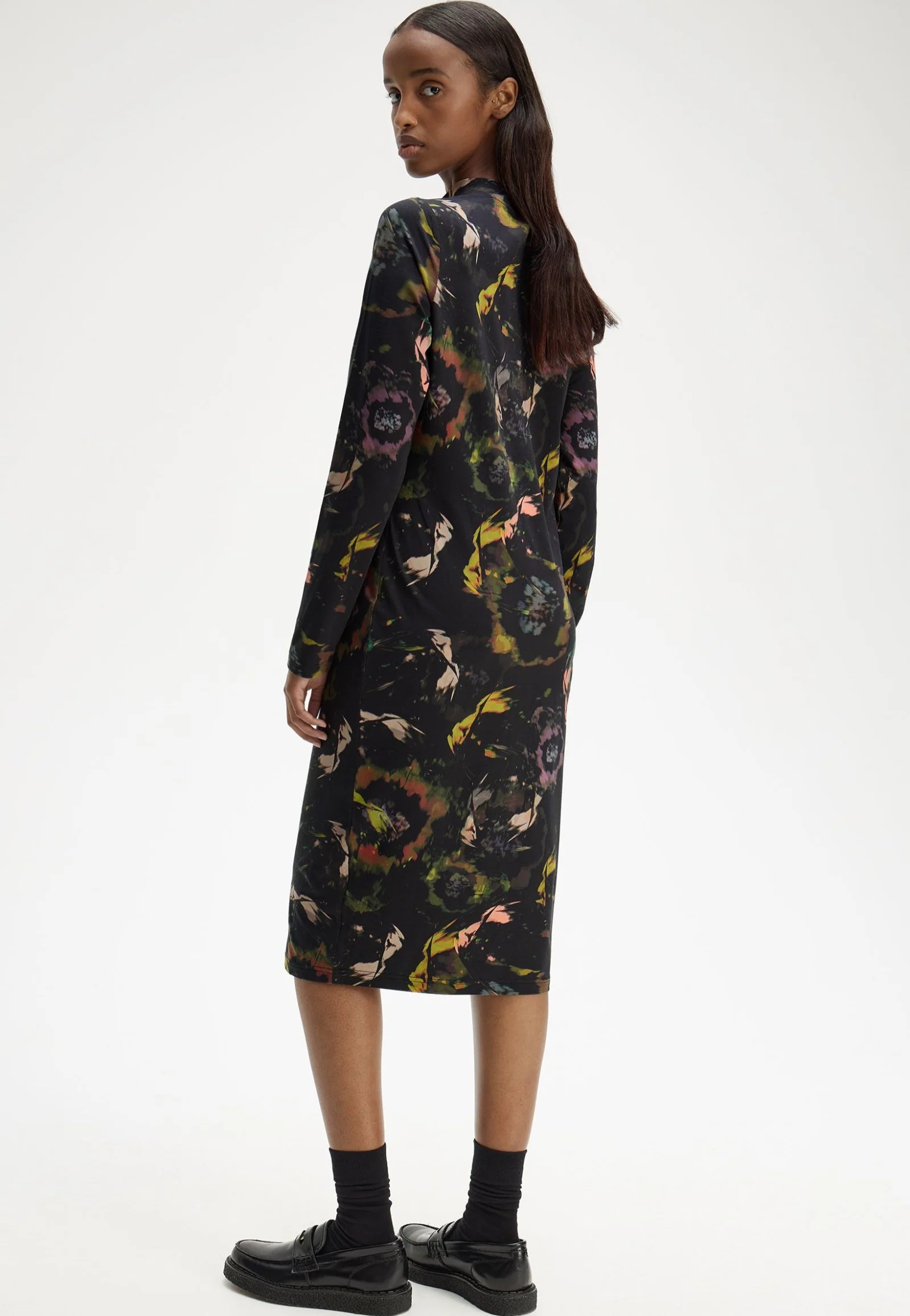 Floral Print Black - Dress - Image 2