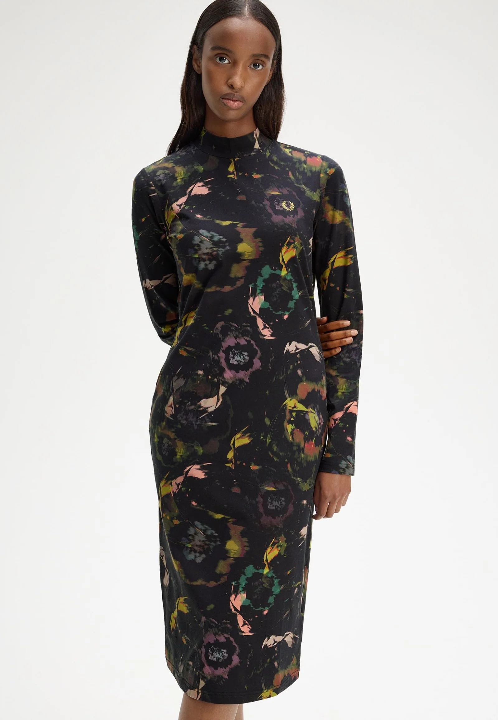Floral Print Black - Dress - Image 3