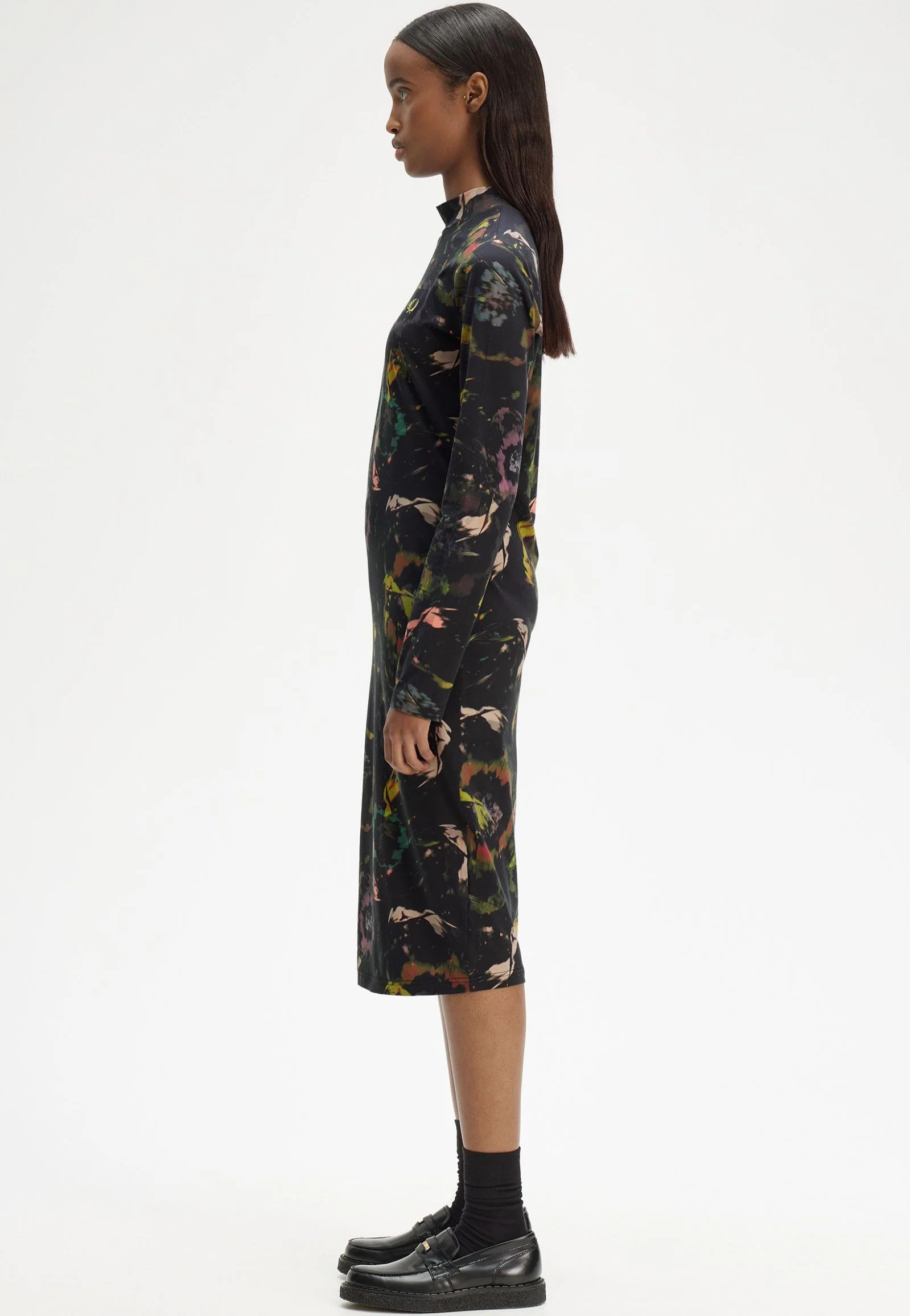 Floral Print Black - Dress - Image 6
