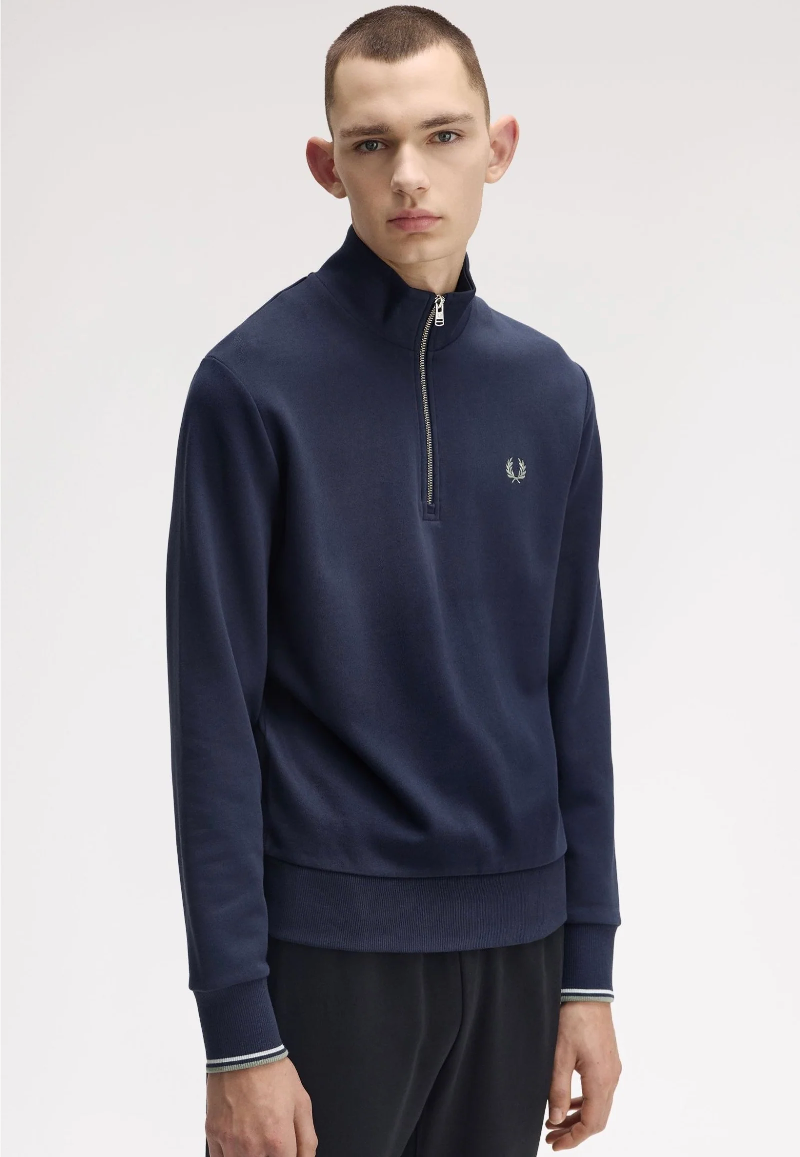Half Zip Sweatshirt Dark Airforce/Light Ice/Bayleaf - Sweater