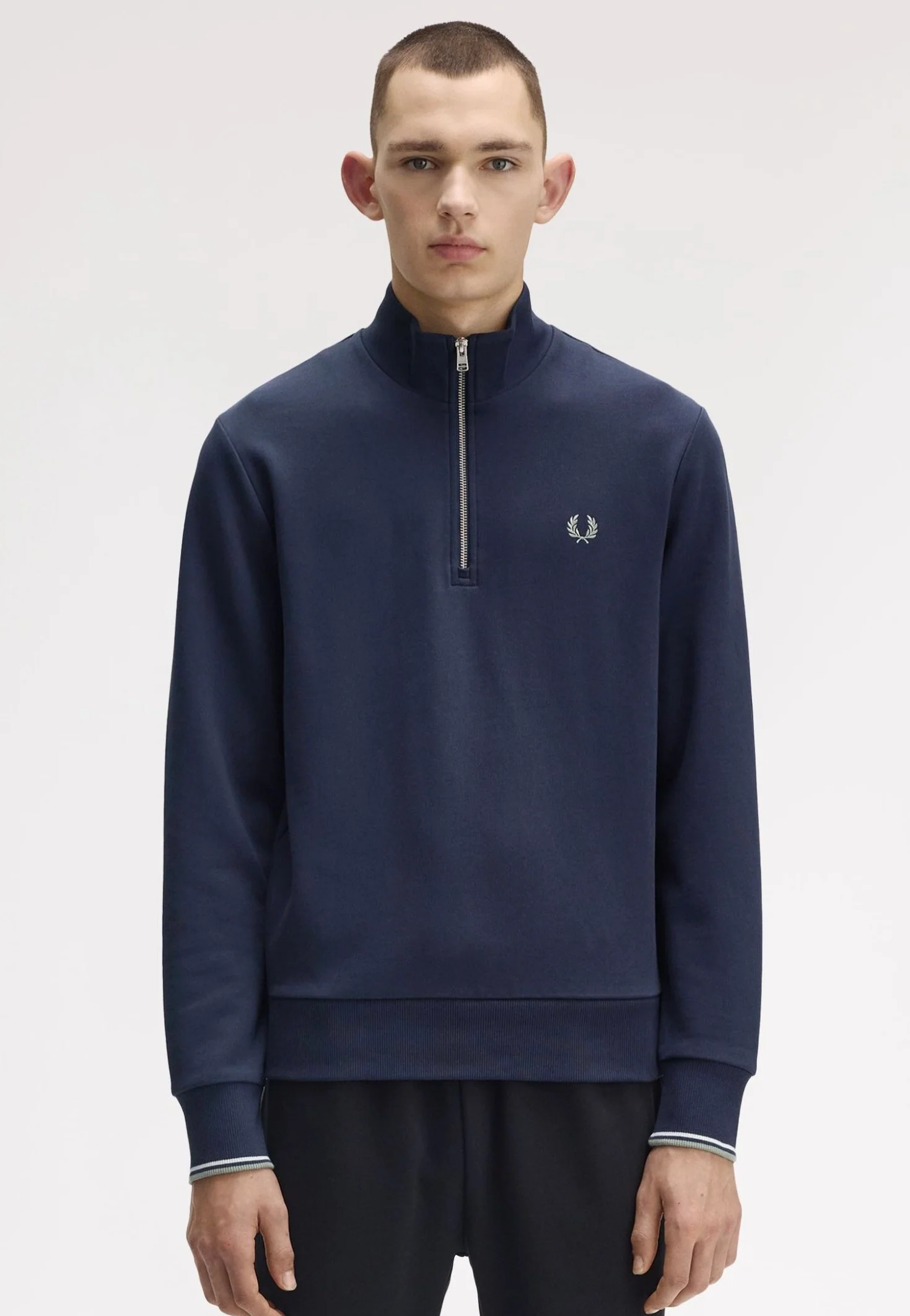 Half Zip Sweatshirt Dark Airforce/Light Ice/Bayleaf - Sweater - Image 4