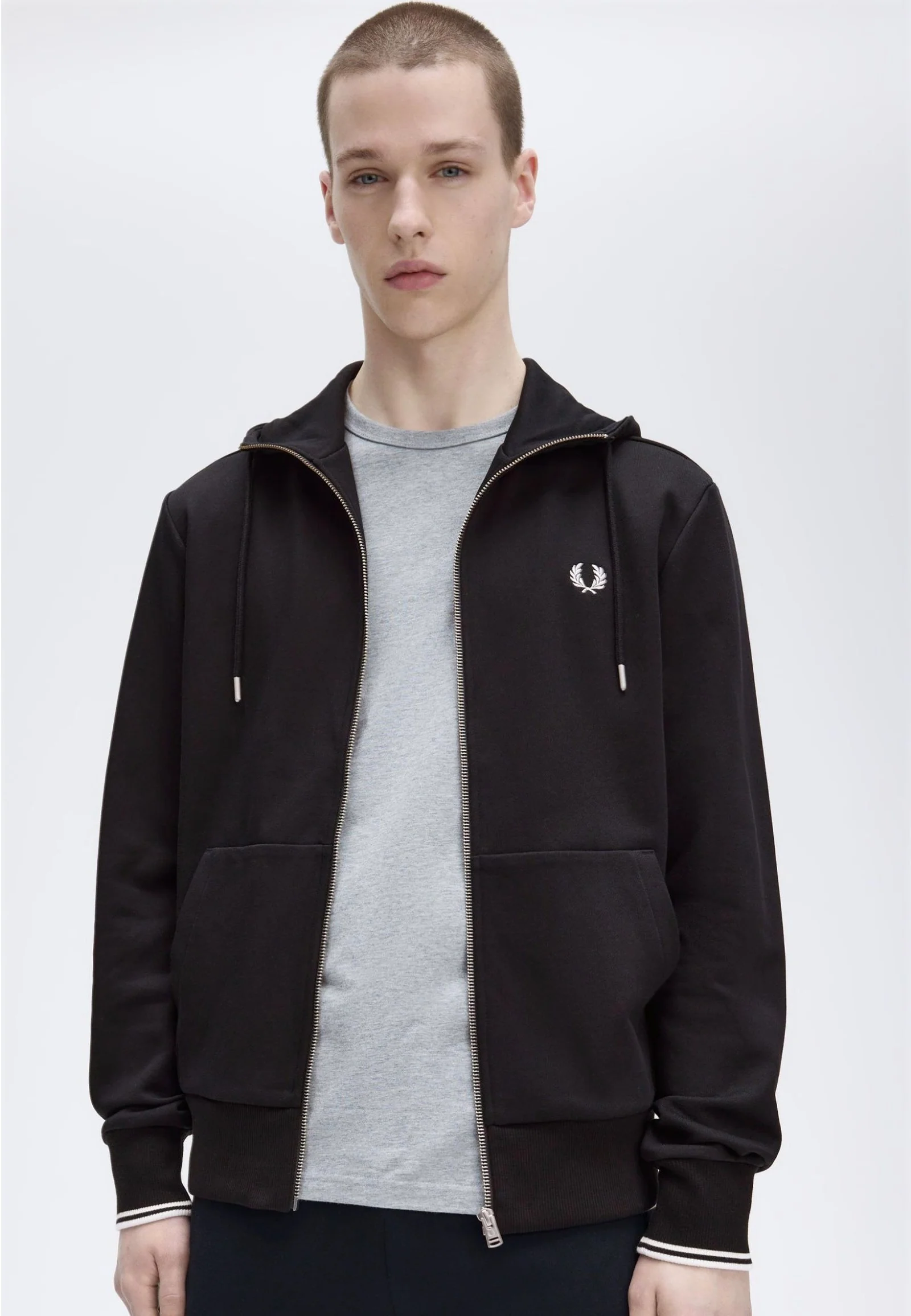 Hooded Zip Through Black - Zipper - Image 2