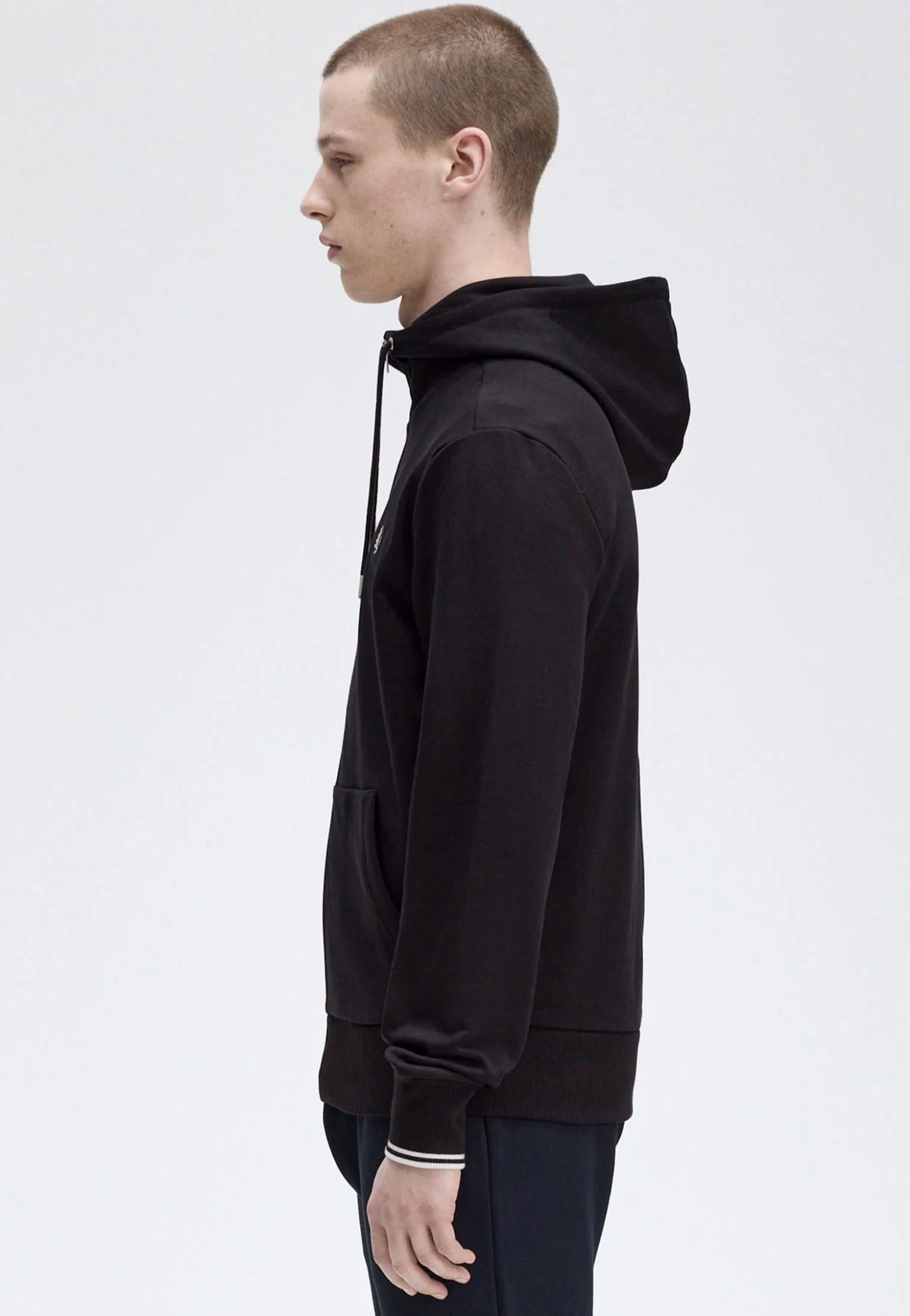 Hooded Zip Through Black - Zipper - Image 6