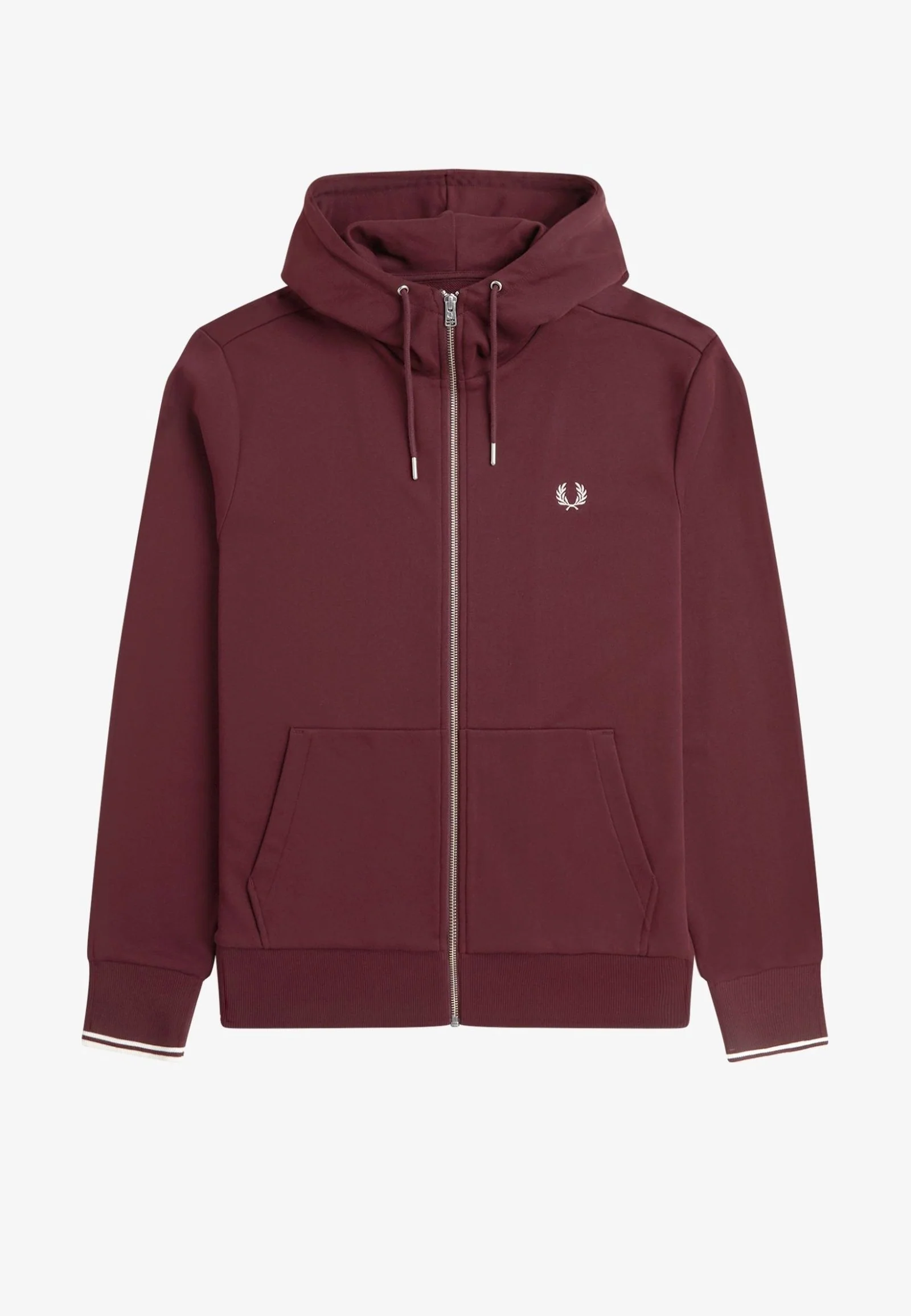 Hooded Zip Through Oxblood/Ecru/Ecru - Zipper - Image 8