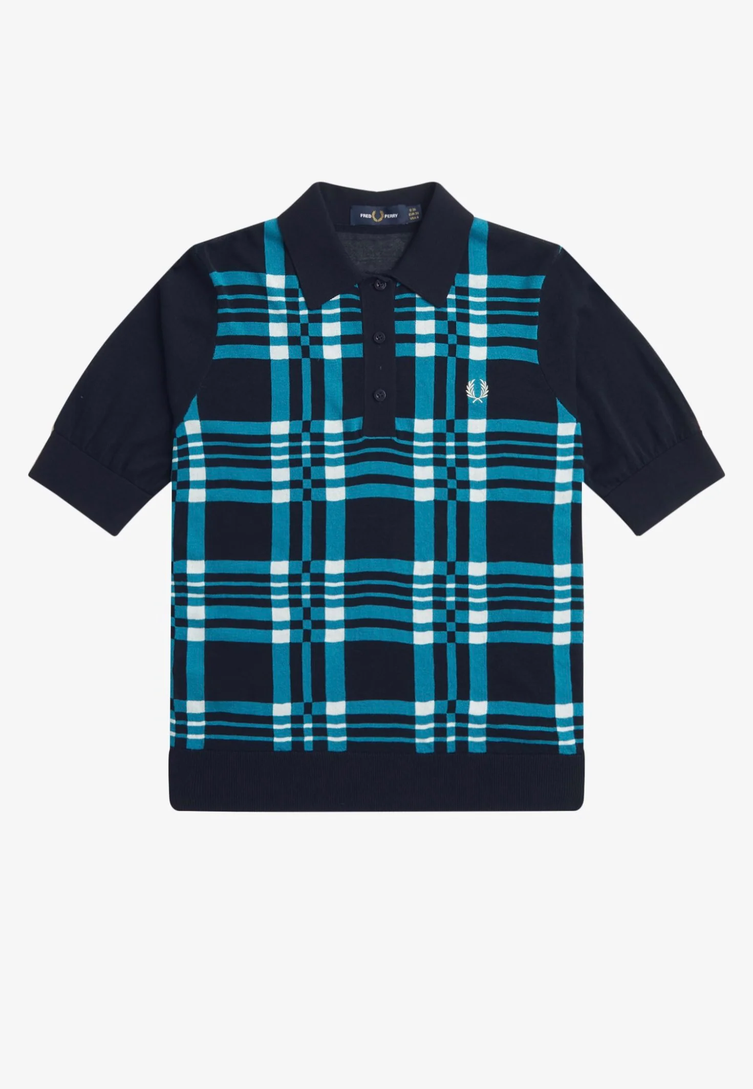 Sheer Tartan Knitted Navy - Polo - Image 7