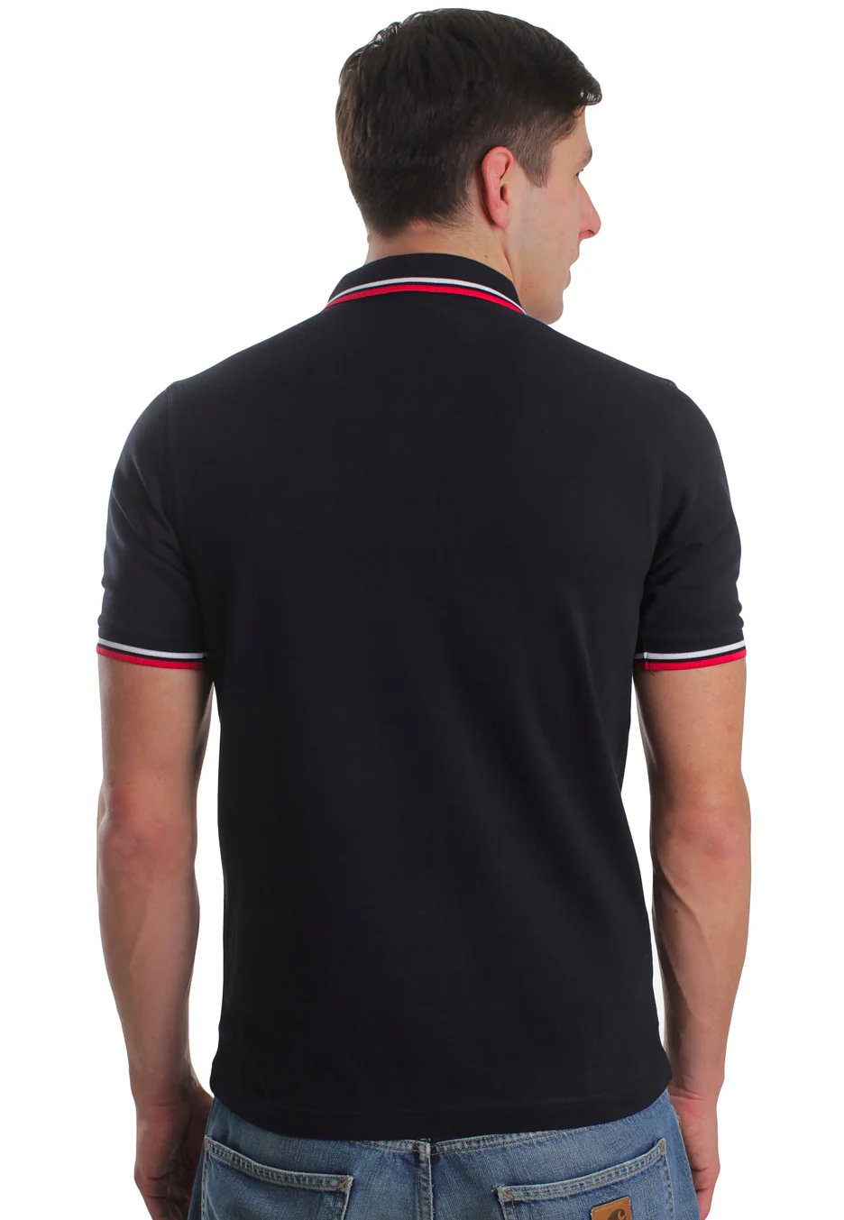 Slim Fit Twin Tipped Navy/White/Red Core - Polo - Image 3