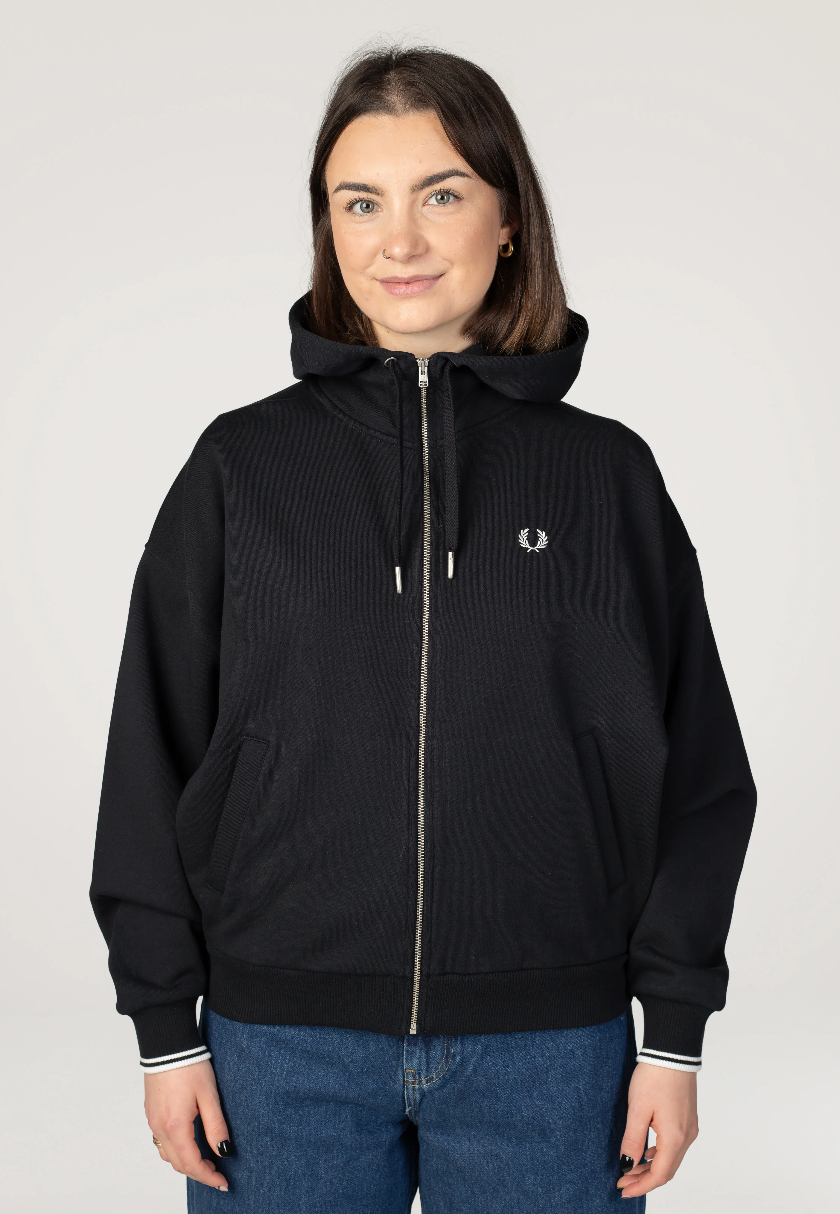 Tipped Hooded Black - Zipper - Image 4