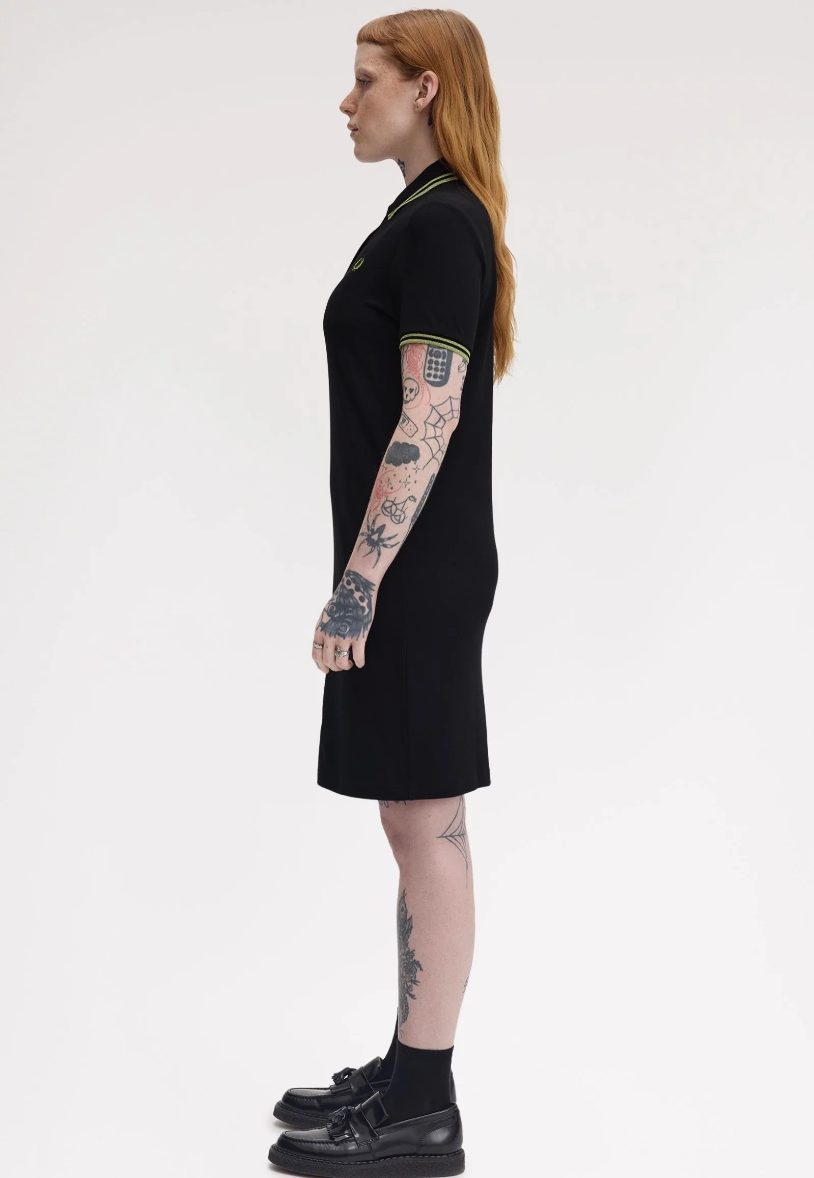 Twin Tipped Fred Perry Black/Metallic Tennis Ball Yellow - Dress - Image 3