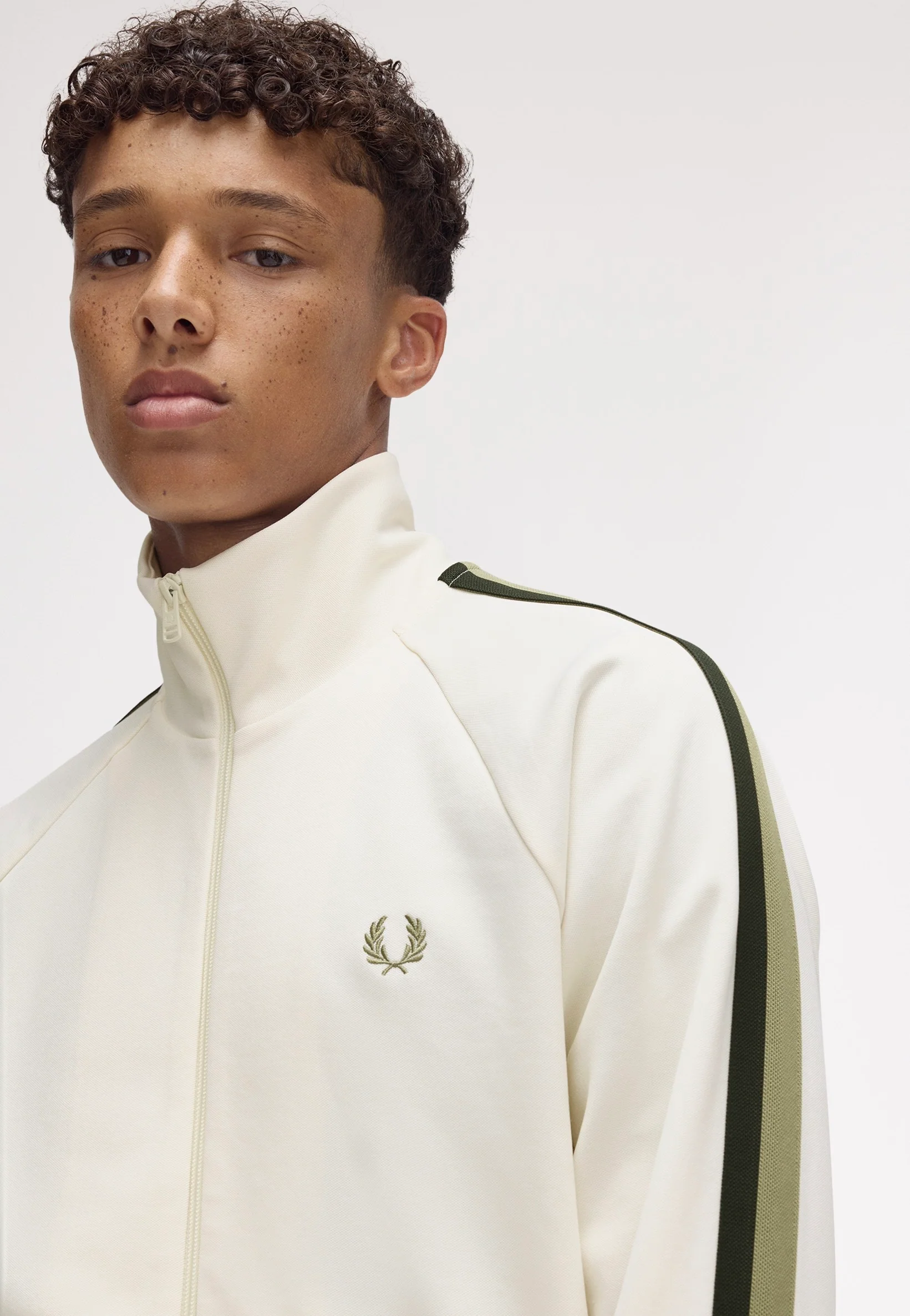 Two Colour Tape Light Ecru - Track Jacket - Image 2