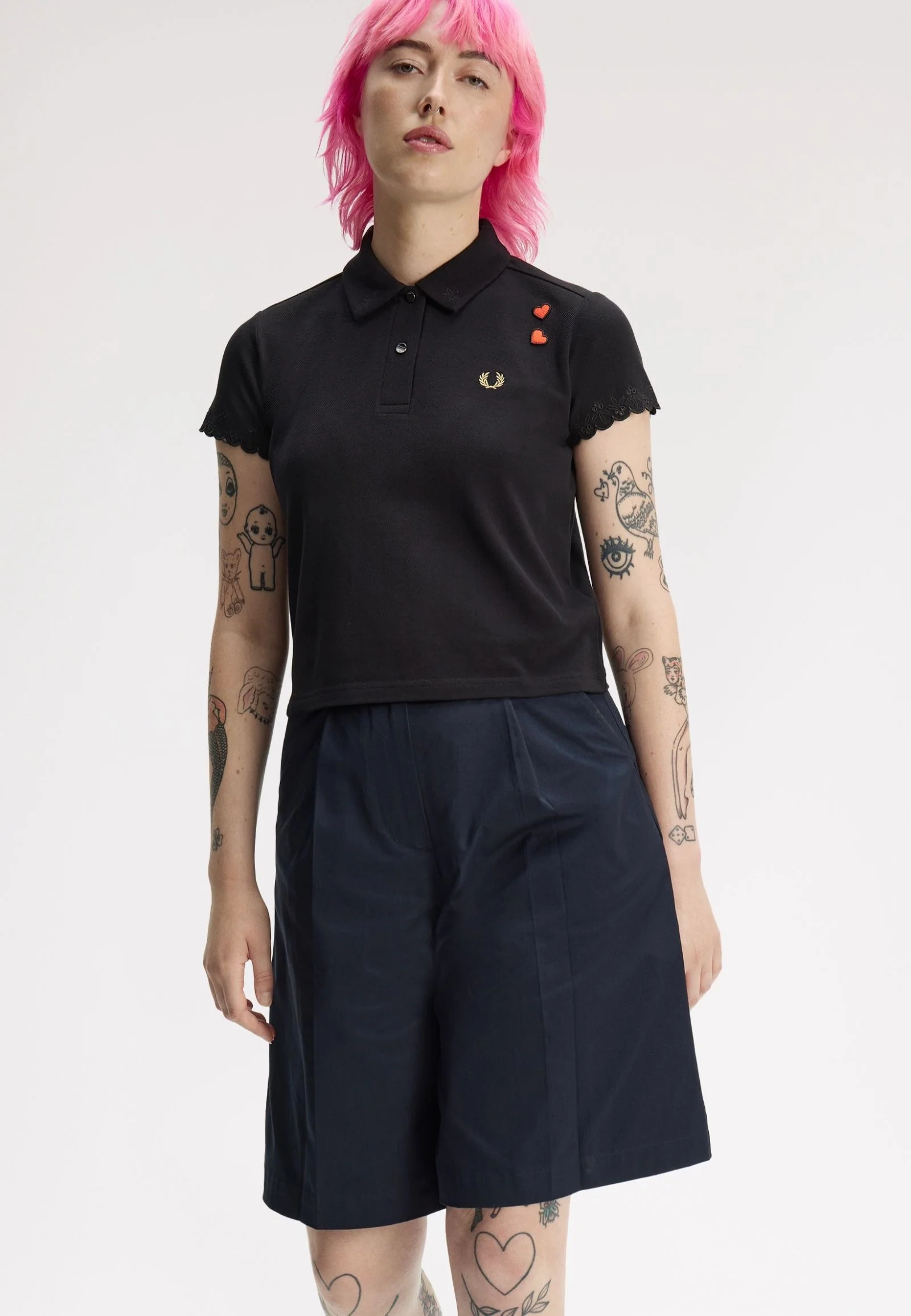 Fred Perry x Amy Winehouse - Embroidered Detail Black - Polo