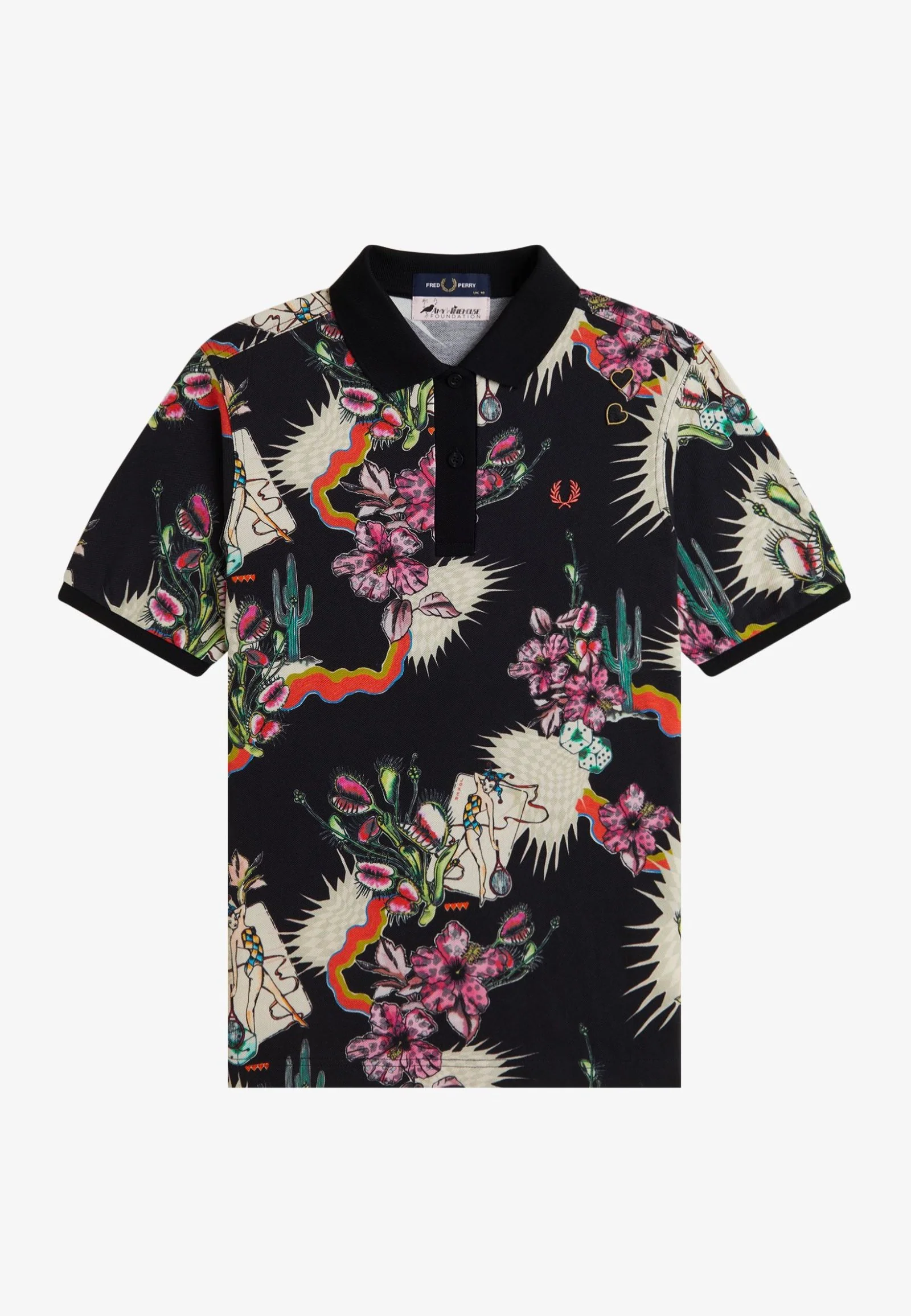 Fred Perry x Amy Winehouse - Printed Black - Polo - Image 8