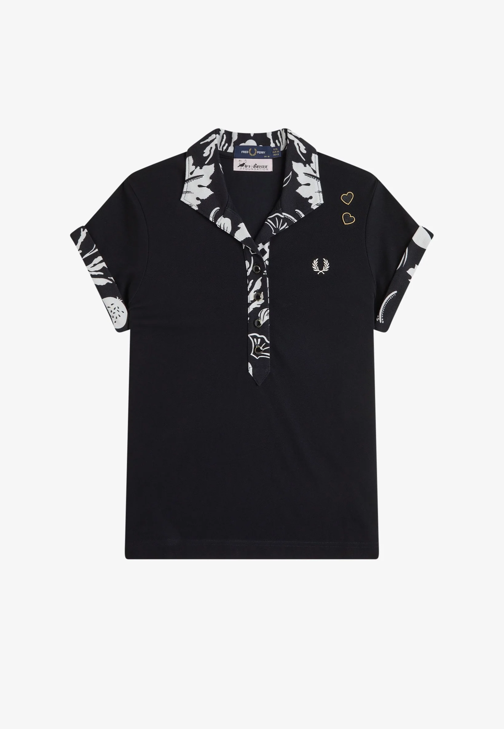 Fred Perry x Amy Winehouse - Printed Trim Black - Polo - Image 6
