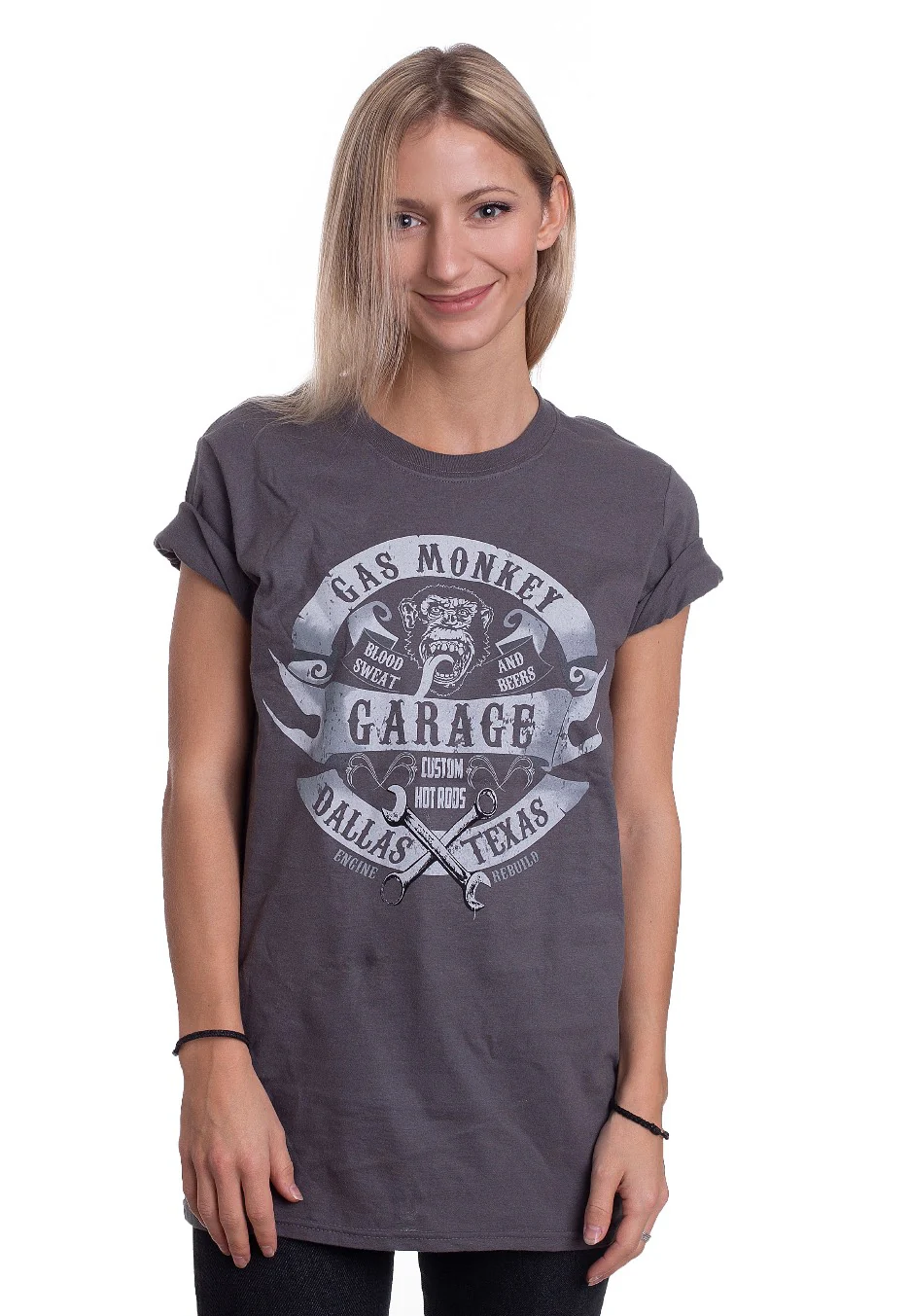 Wrenches & Banner Charcoal - T-Shirt - Image 3