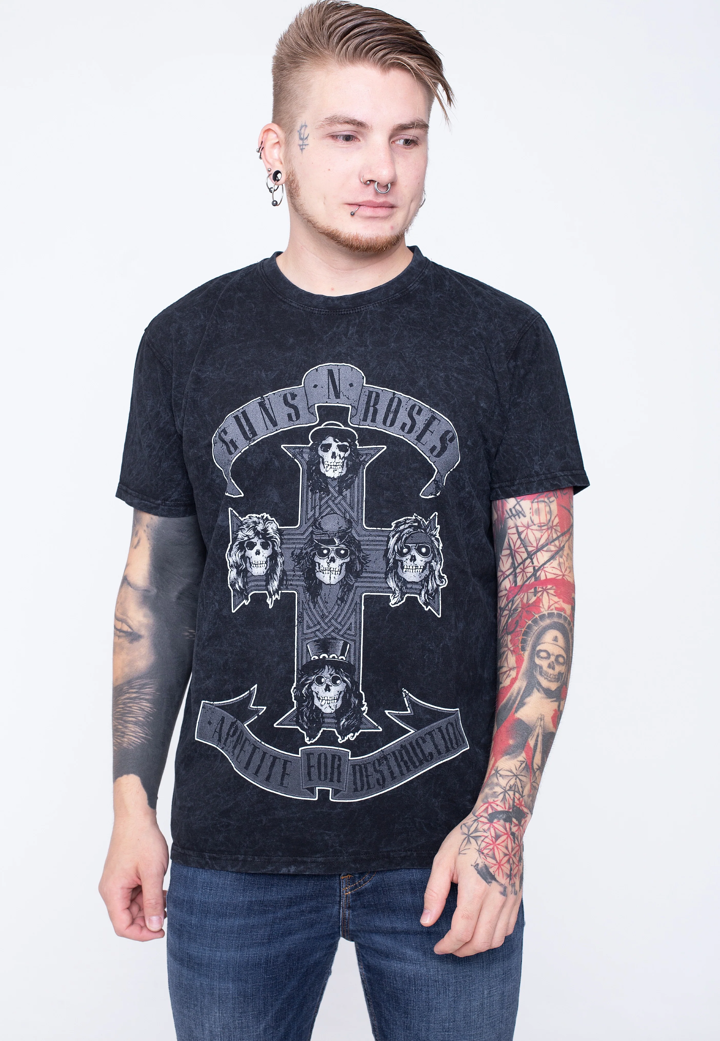 Monochrome Cross Dip Dye - T-Shirt - Image 2