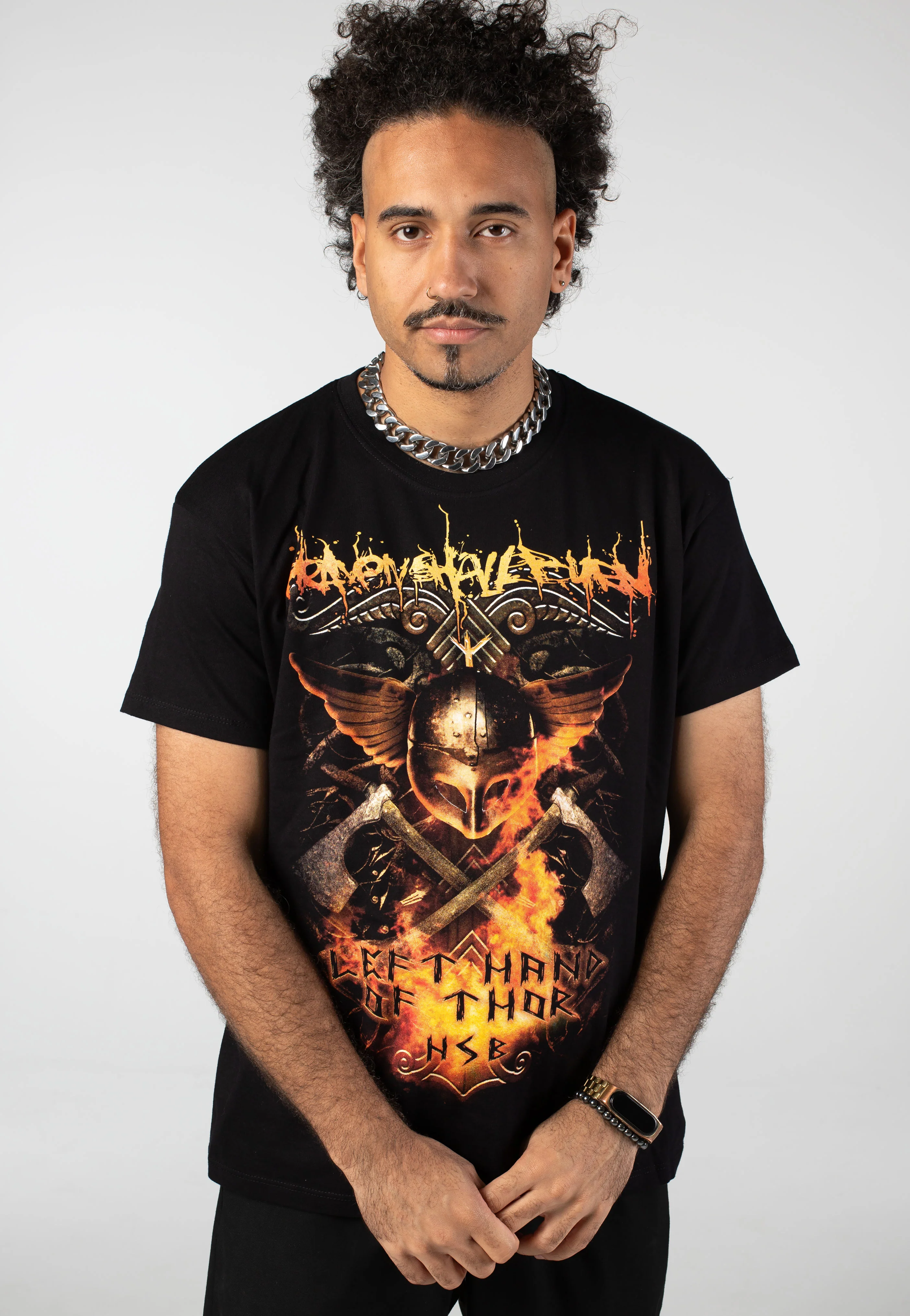 Helmet And Axes - T-Shirt - Image 3