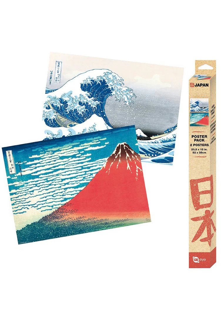 Katushika Hokusai Chibi Set Of 2 - Poster