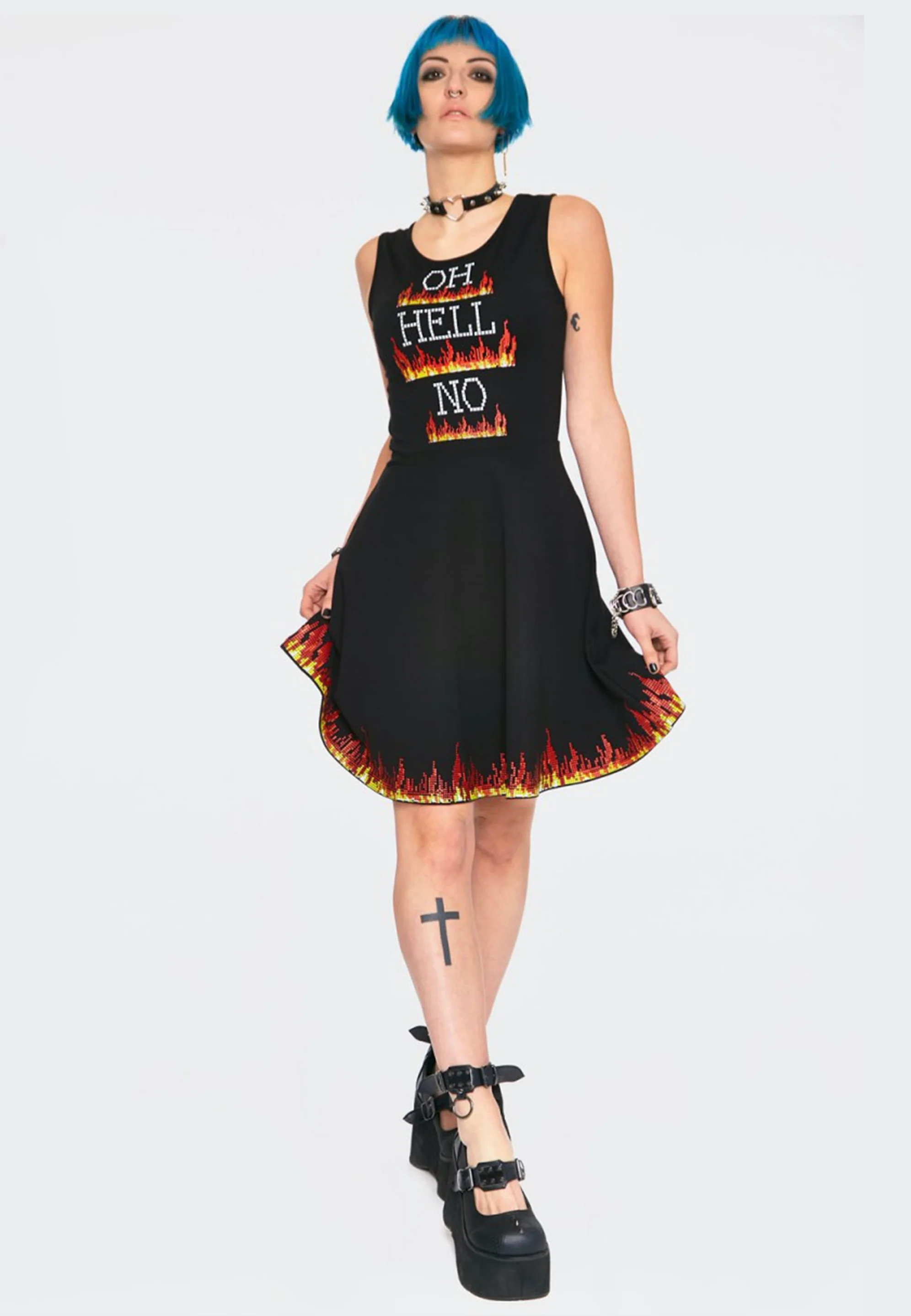 Hello No Skater Black - Dress - Image 3