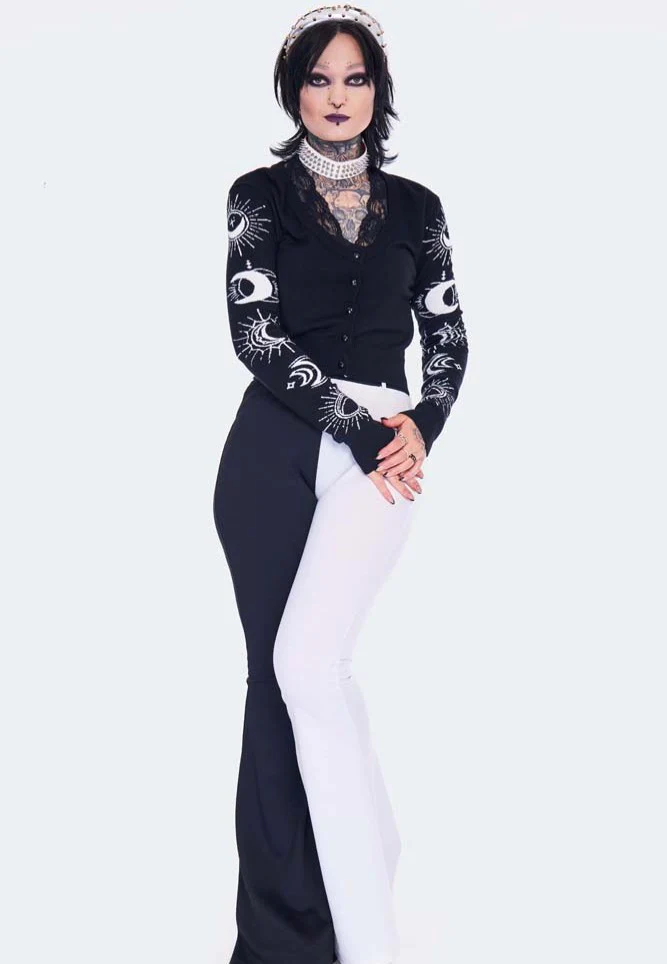 Moon Embroidered Lace Trim Black - Cardigan - Image 5