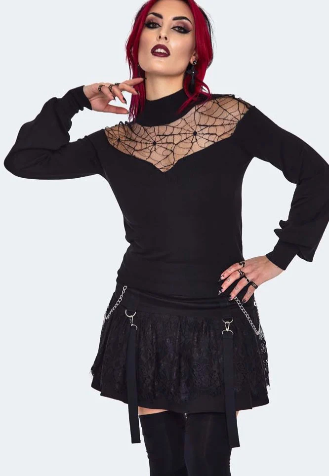Spiderweb Lace Black - Pullover