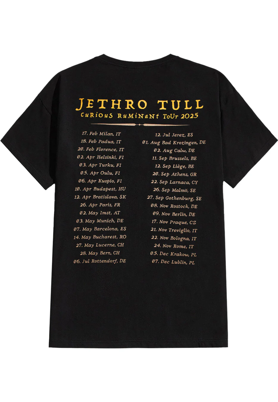 European Tourshirt 2025 – Curious Ruminant - T-Shirt - Image 2