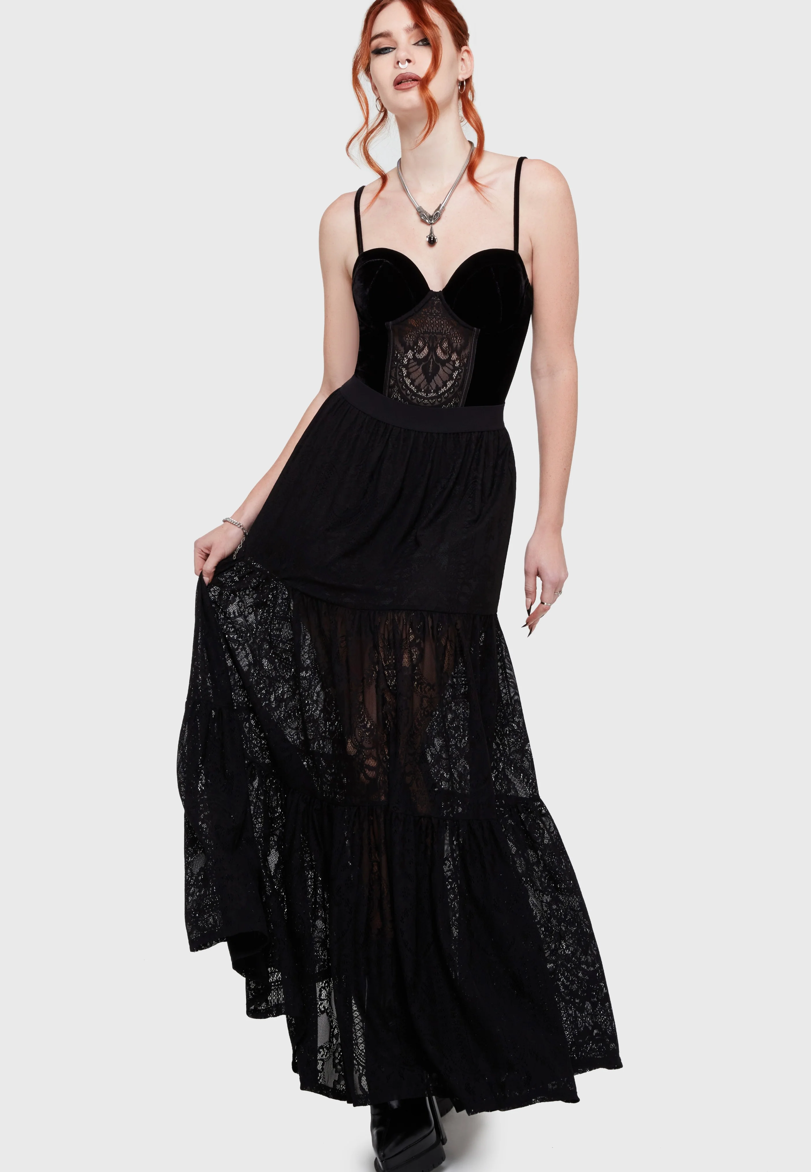 Kiss Of Night Maxi Black - Skirt