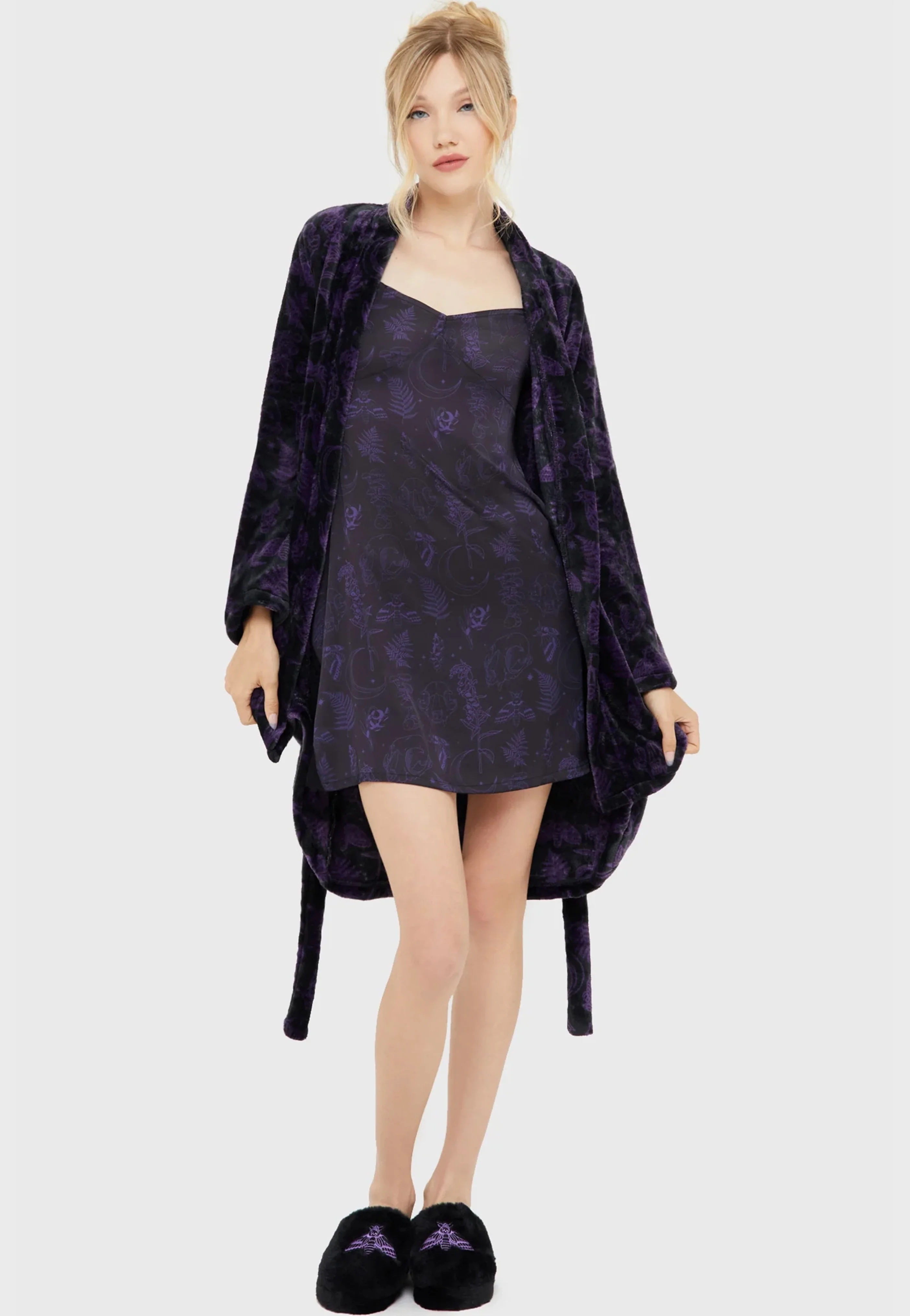 Midnight Moth Slip Black/Purple - Dress - Image 4