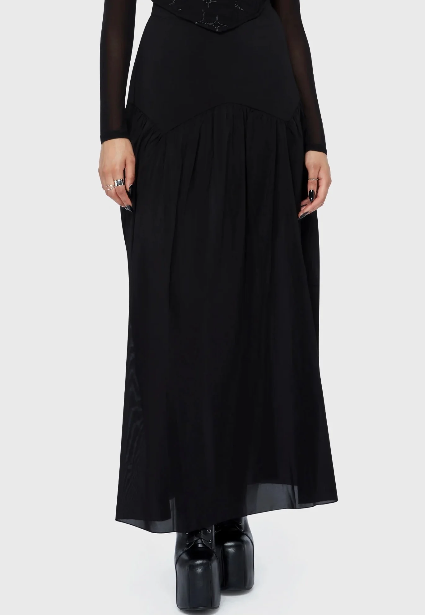 Twilight Thistle Maxi Black - Skirt