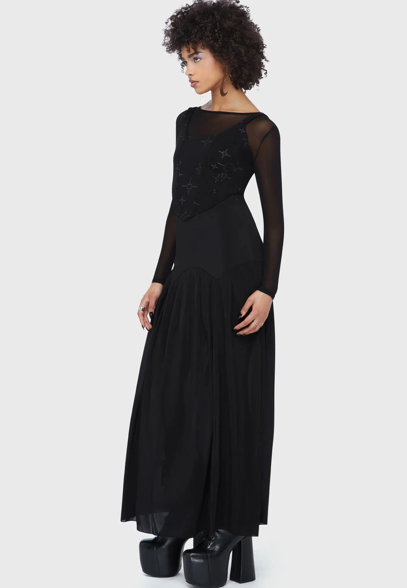 Twilight Thistle Maxi Black - Skirt - Image 2
