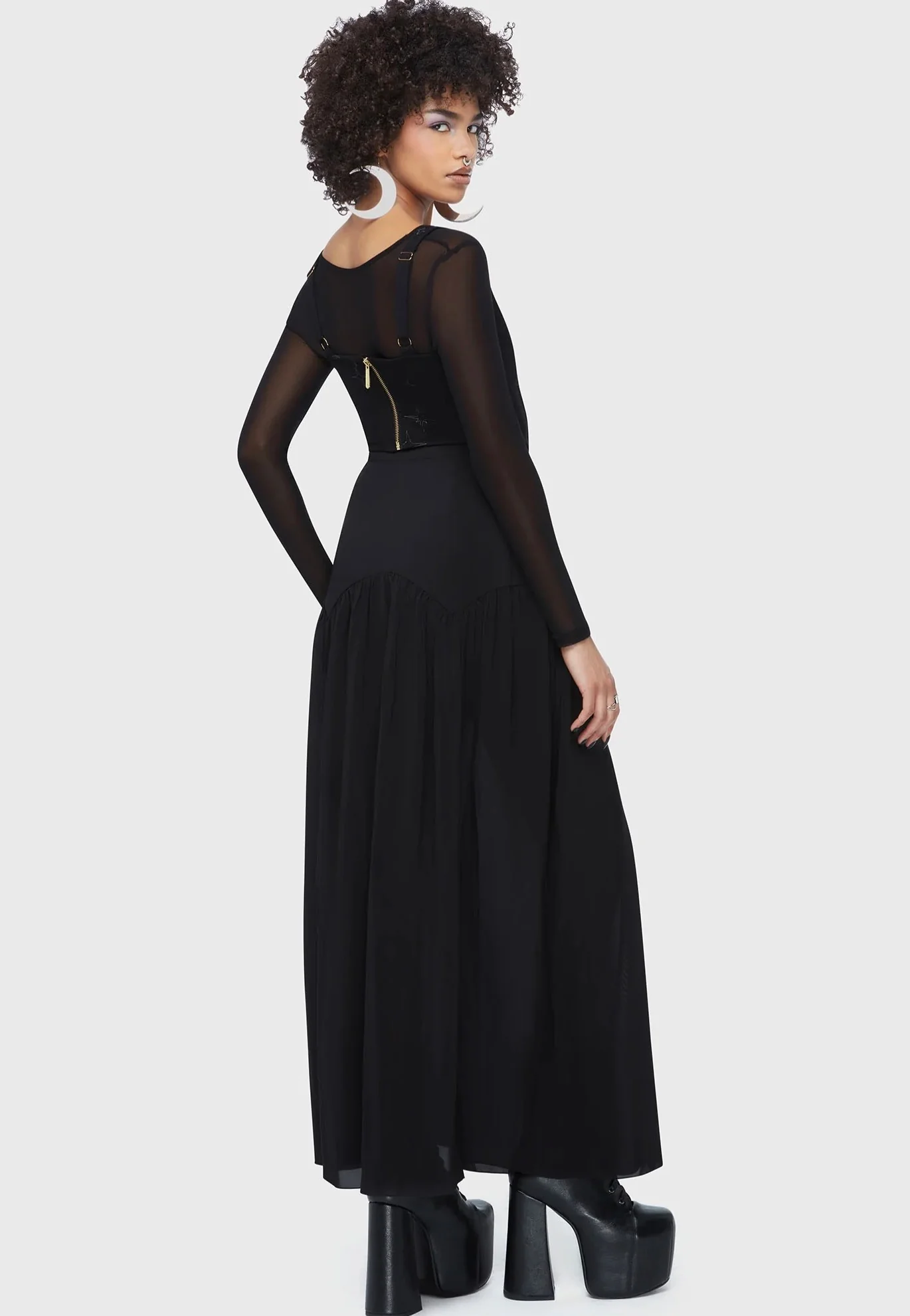 Twilight Thistle Maxi Black - Skirt - Image 3