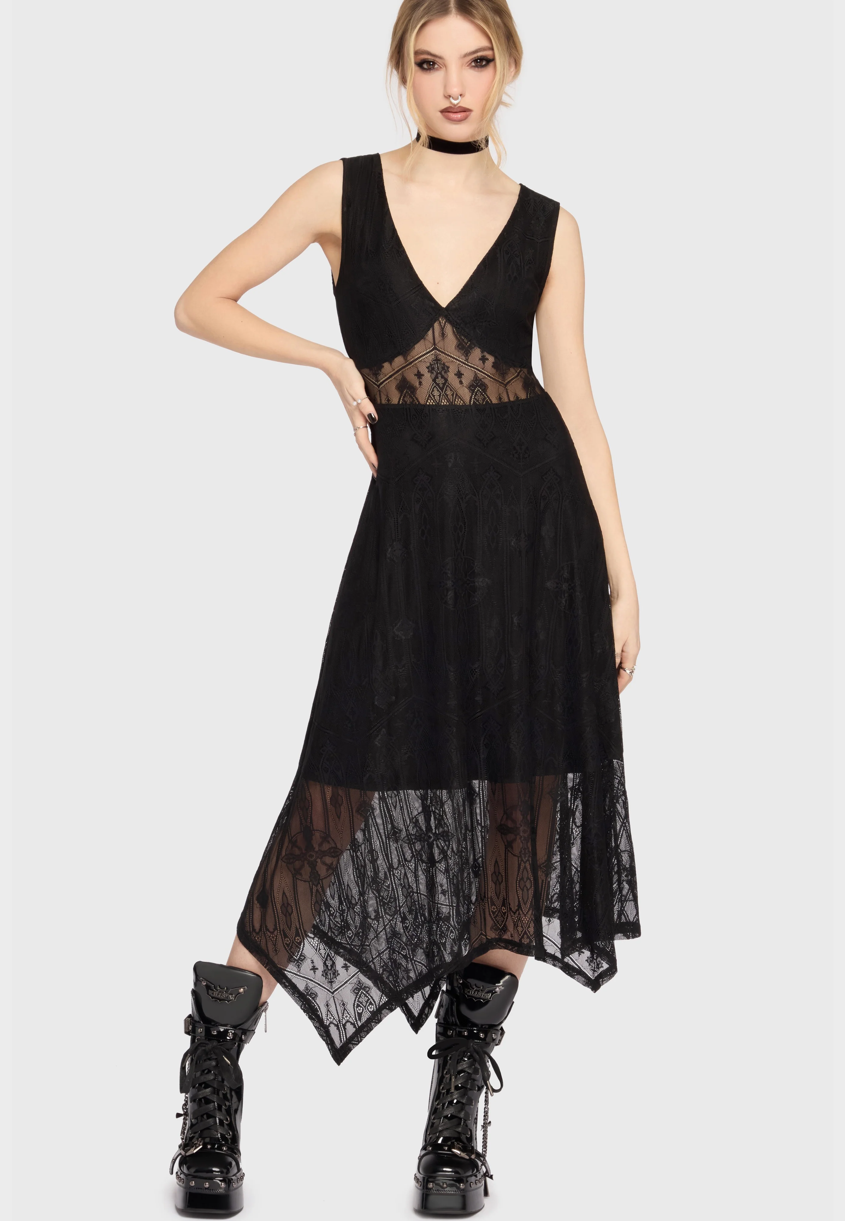 Vesper Wraith Midi Black - Dress