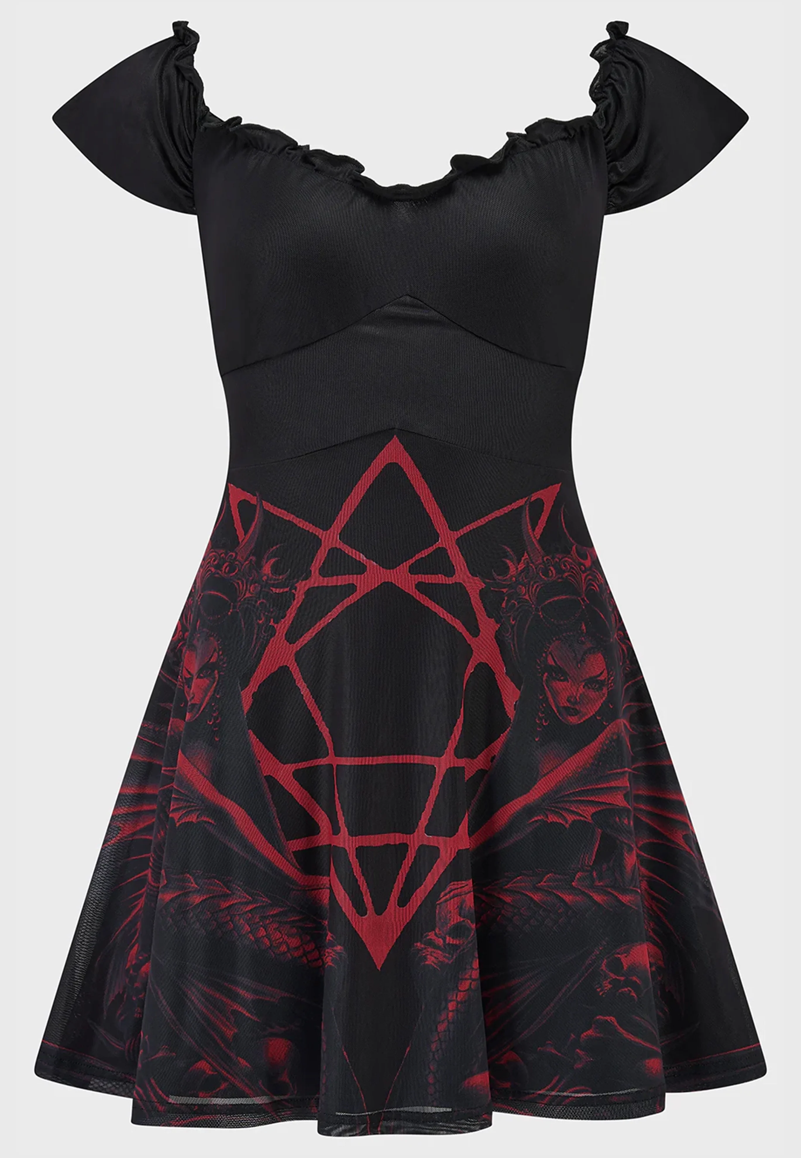 Killstar x Alchemy England - Atargatis Black/Red - Dress - Image 4