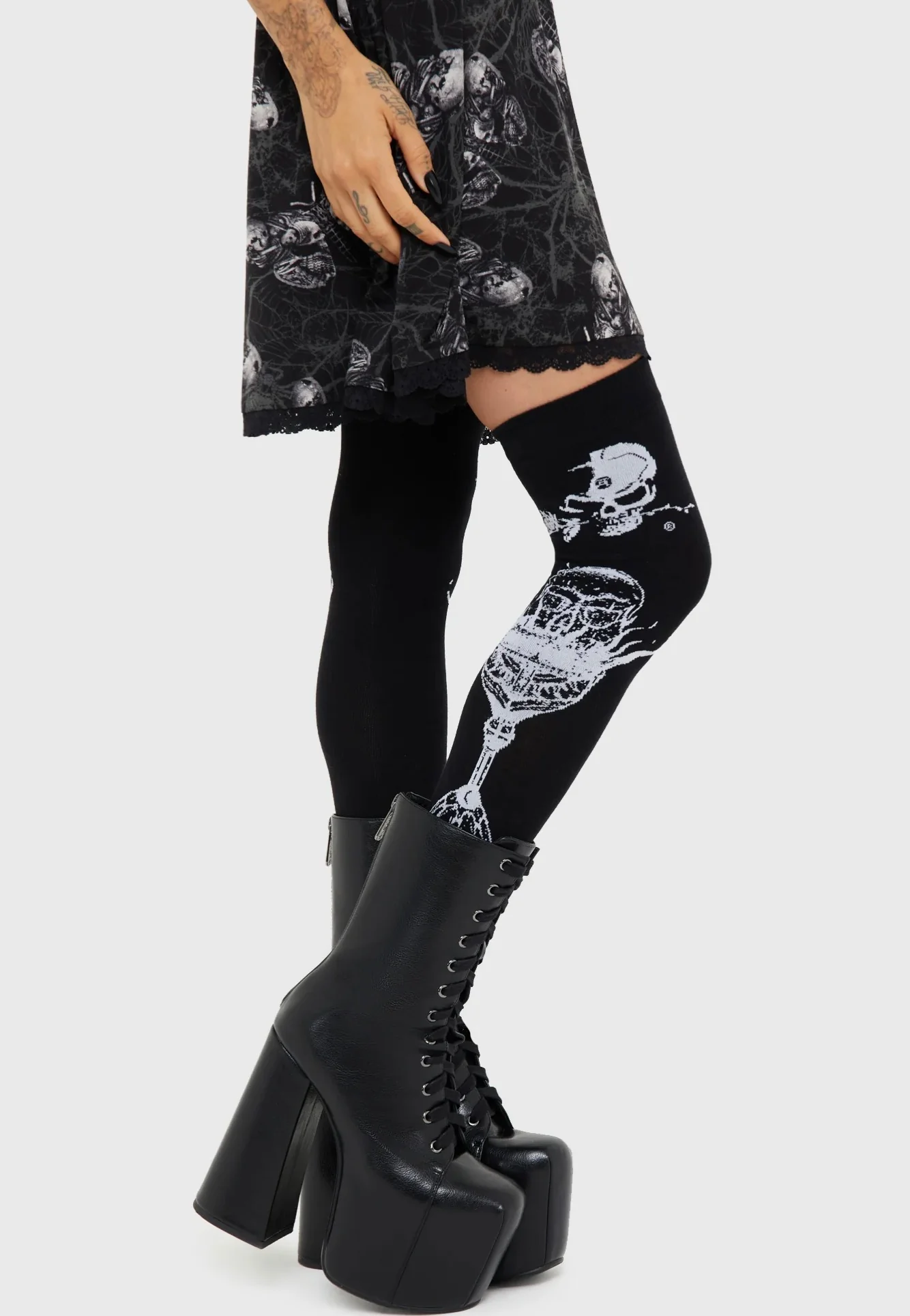 Killstar x Alchemy England - Grail Of Loathing Knee High - Socks - Image 2