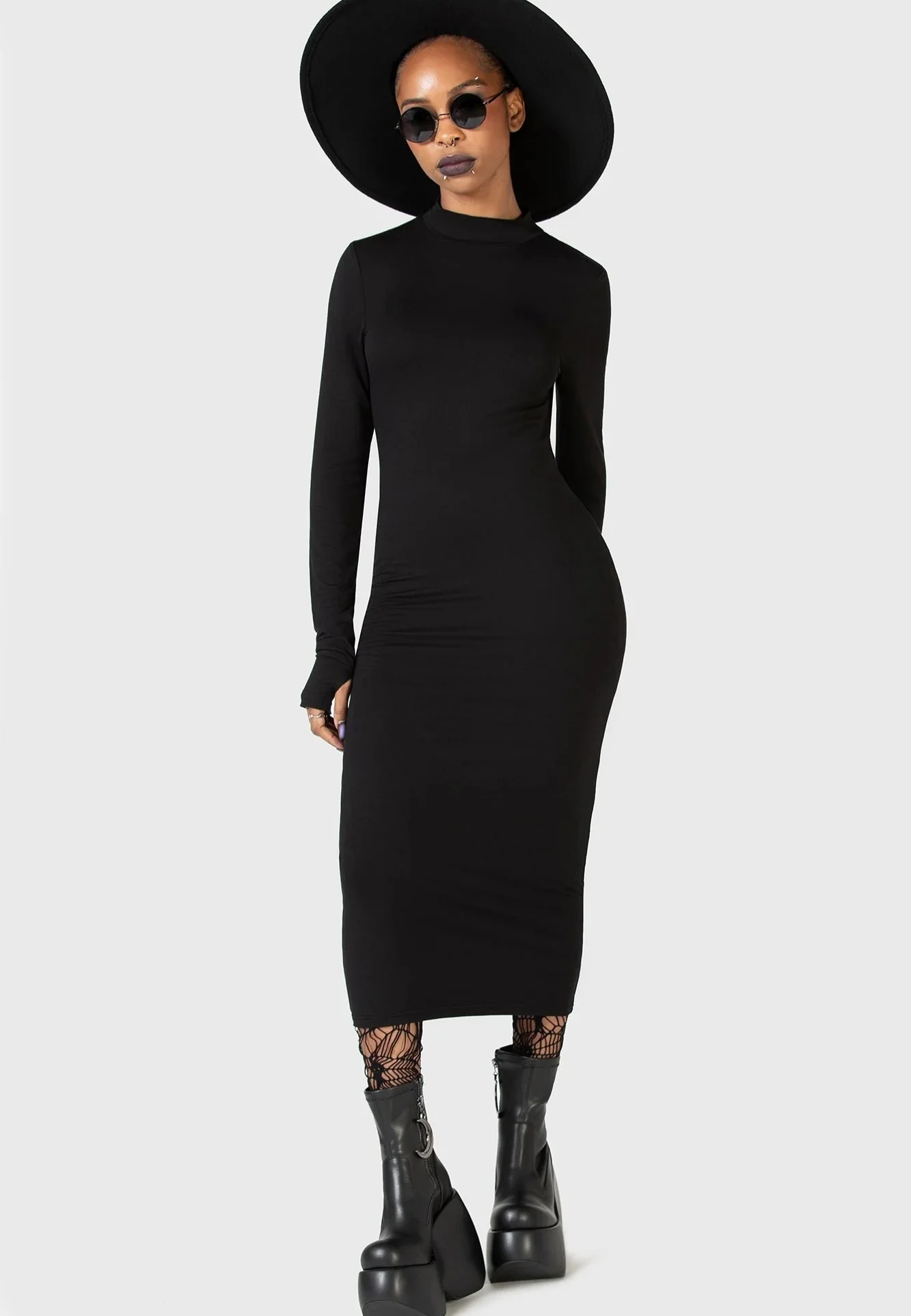 Killstar x Kihilist - Flash Of Presence Midi Black - Dress - Image 4