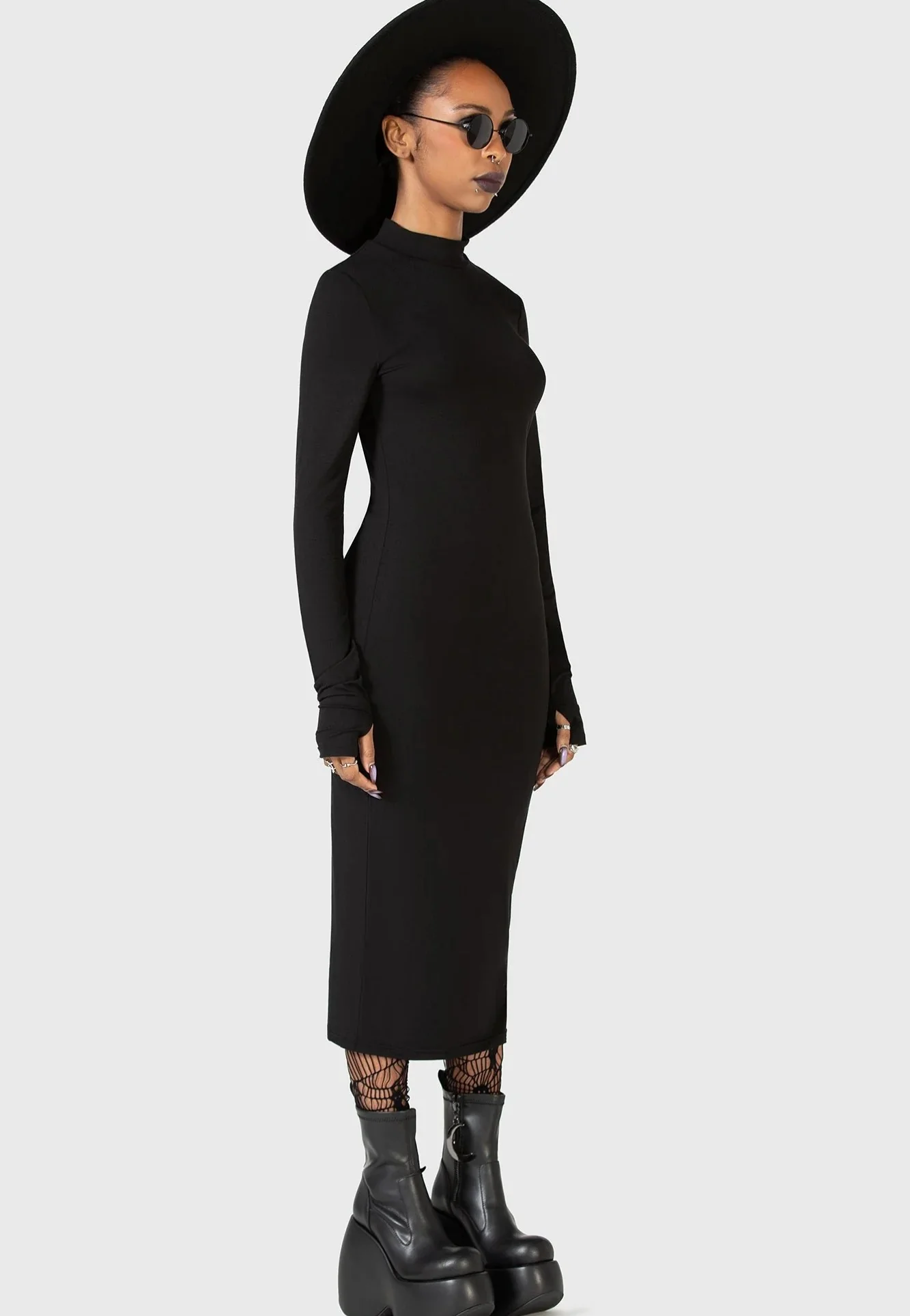 Killstar x Kihilist - Flash Of Presence Midi Black - Dress - Image 5