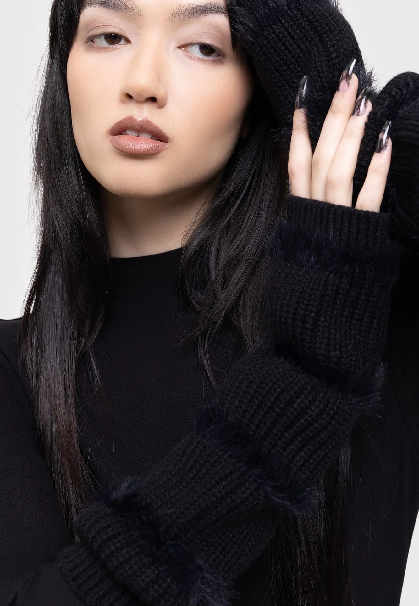 Killstar x Kihilist - Striped Night Black - Arm Warmers - Image 4