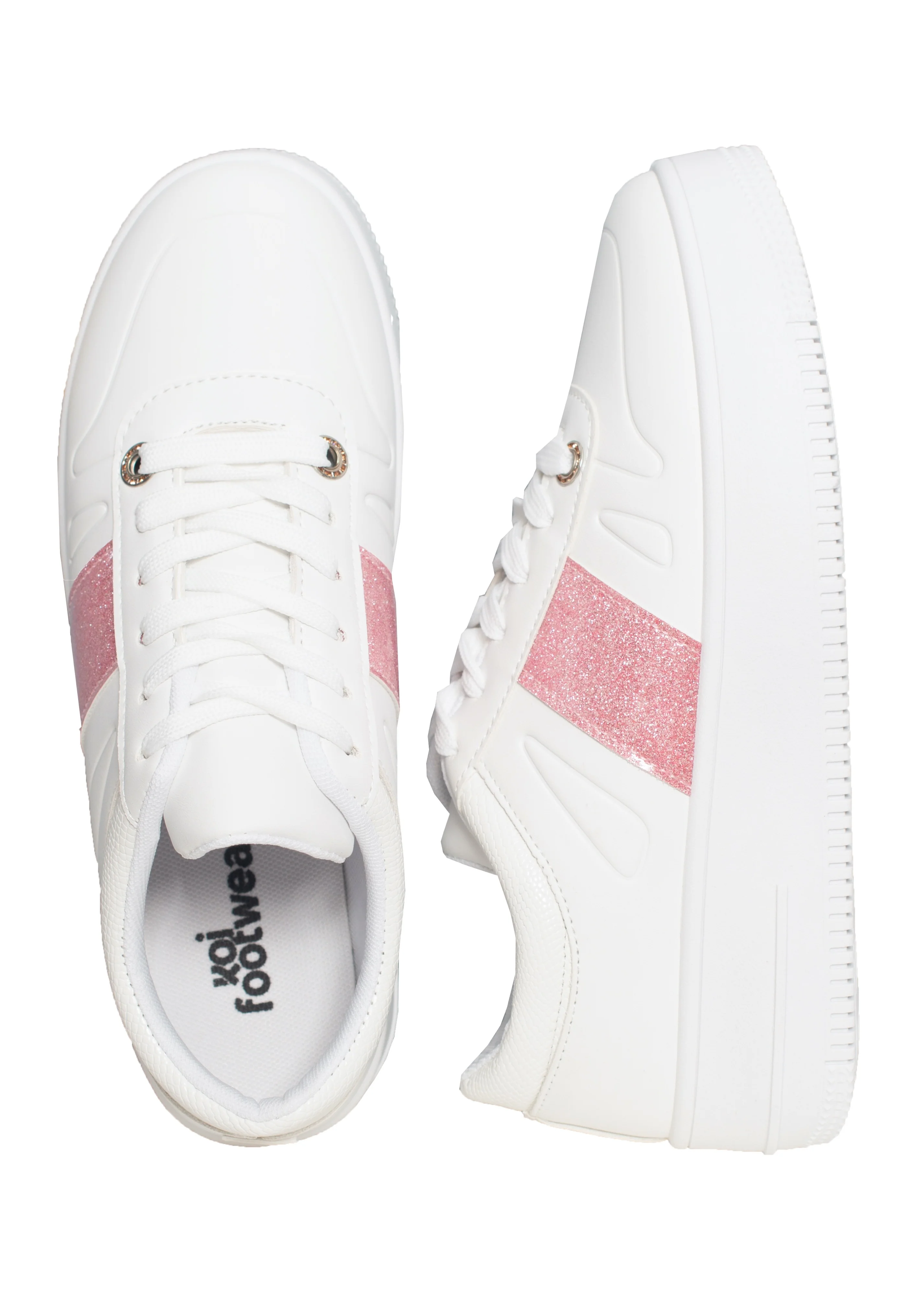 Eternia Pink Stripe Platform White - Girl Shoes - Image 4
