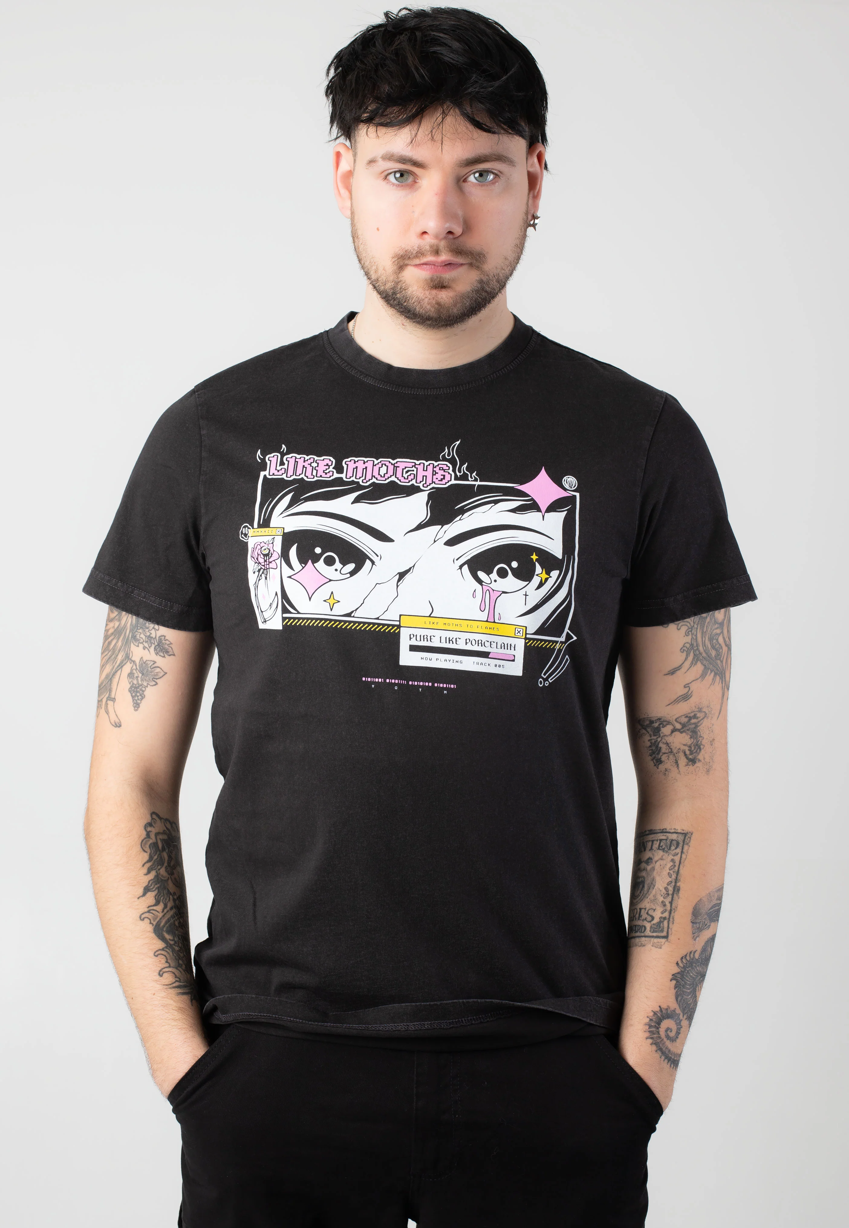 Anime Eyes Acid Washed - T-Shirt - Image 3