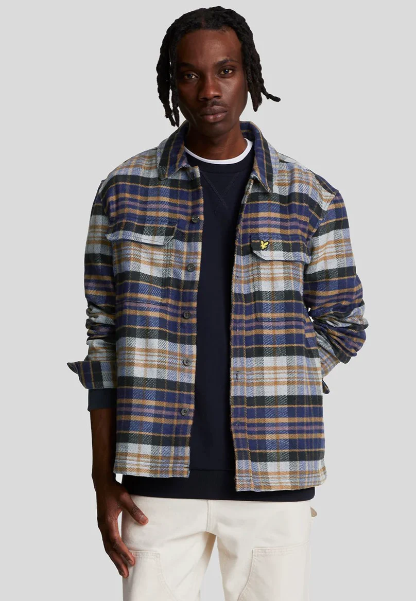 Check Flannel Dark Navy/Chalk - Shirt Jacket
