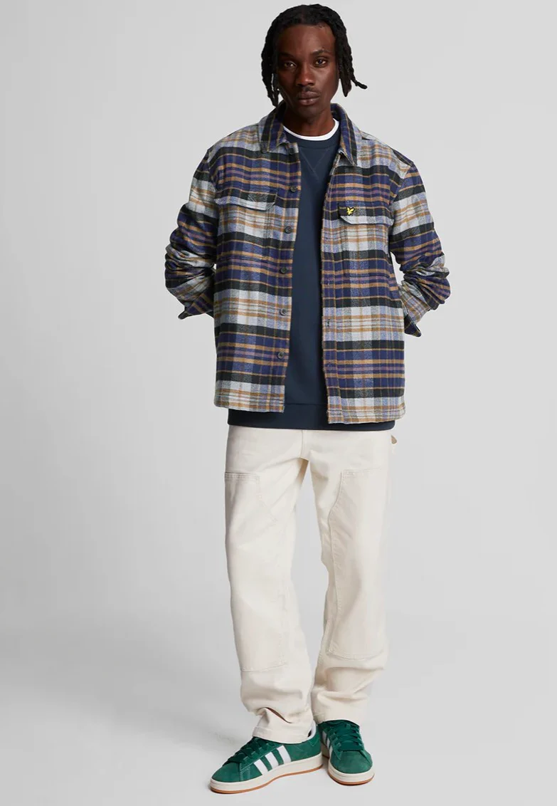 Check Flannel Dark Navy/Chalk - Shirt Jacket - Image 2