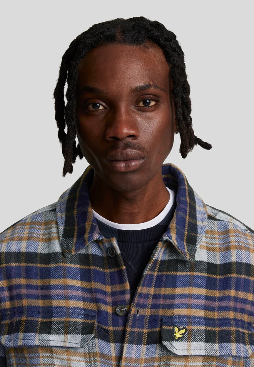Check Flannel Dark Navy/Chalk - Shirt Jacket - Image 3