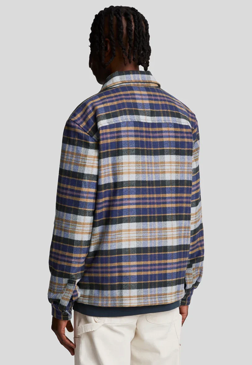 Check Flannel Dark Navy/Chalk - Shirt Jacket - Image 4