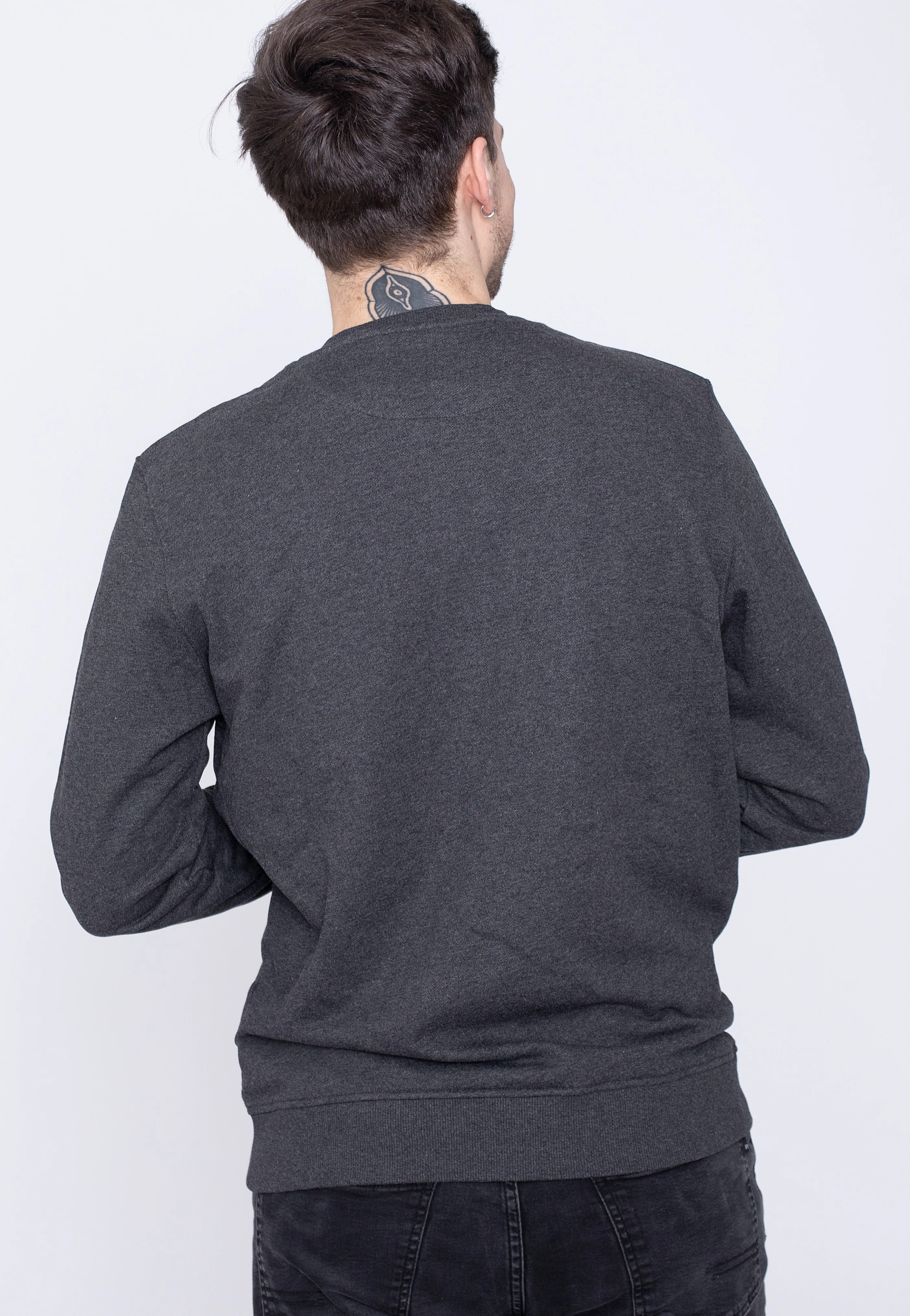 Crew Neck Charcoal Marl - Sweater - Image 2