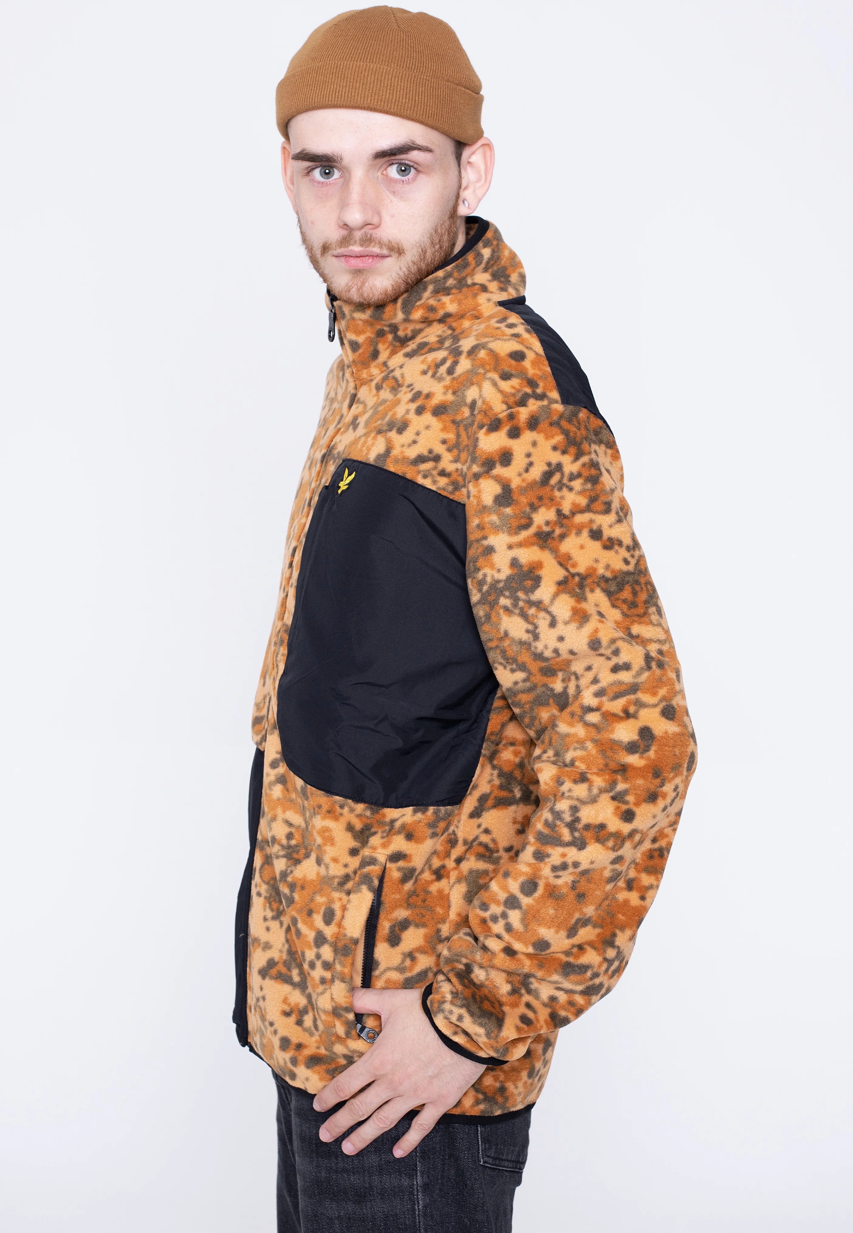 Earth Print Fleece Tan - Jacket - Image 3