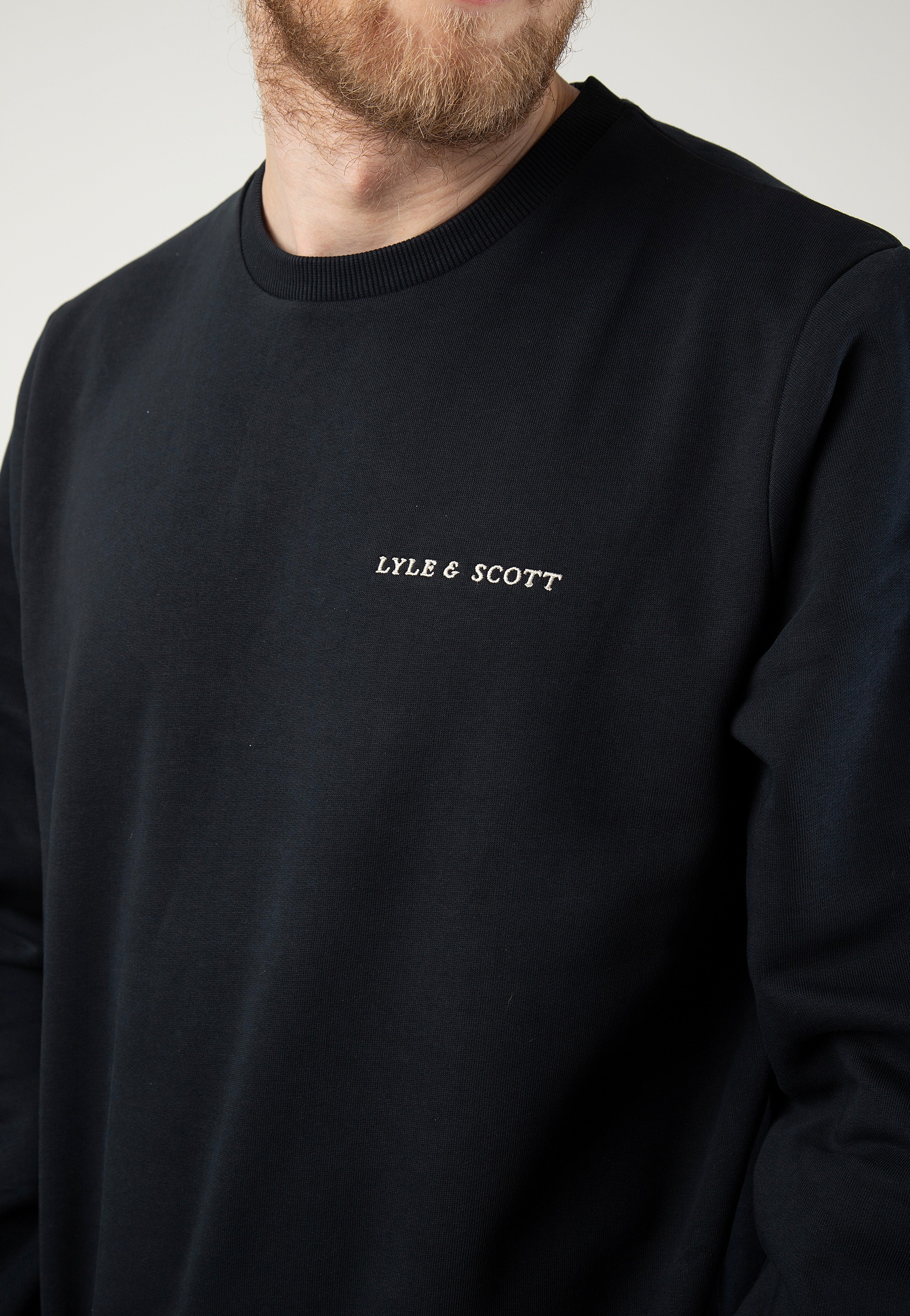 Embroidered Crew Neck Dark Navy - Sweater - Image 3