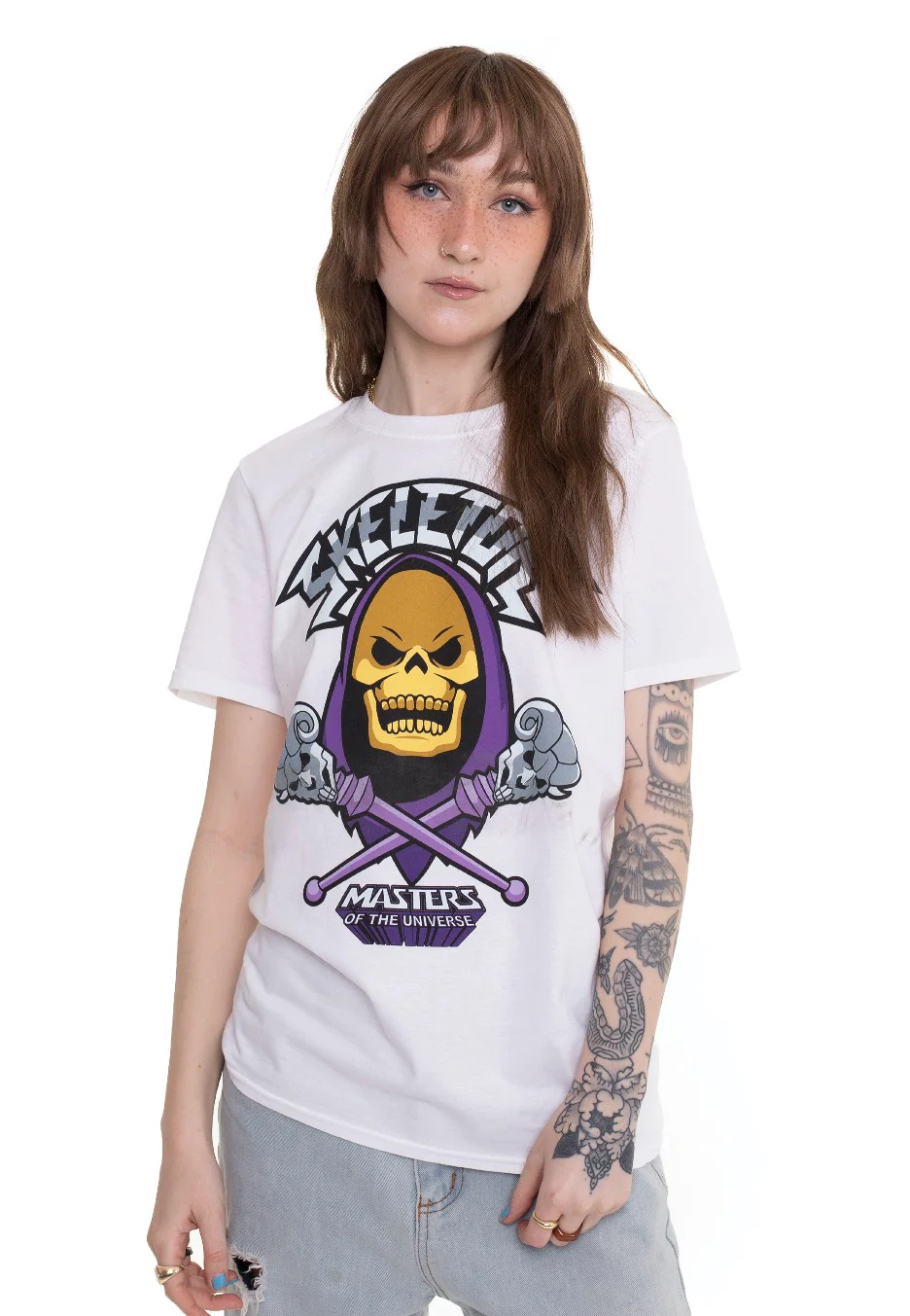 Skeletor Cross White - T-Shirt - Image 5
