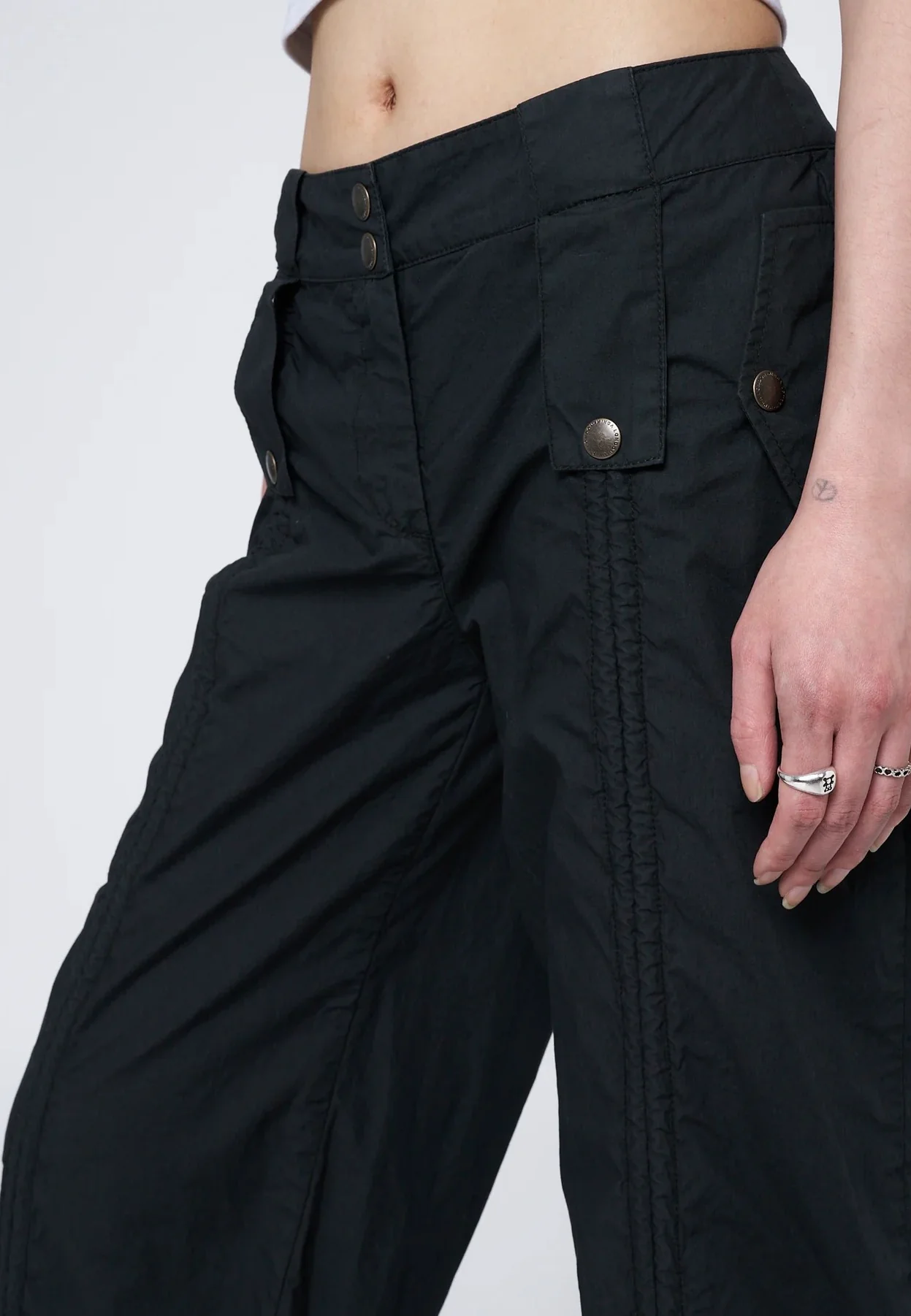 Bea Ruched Front Black - Pants - Image 3