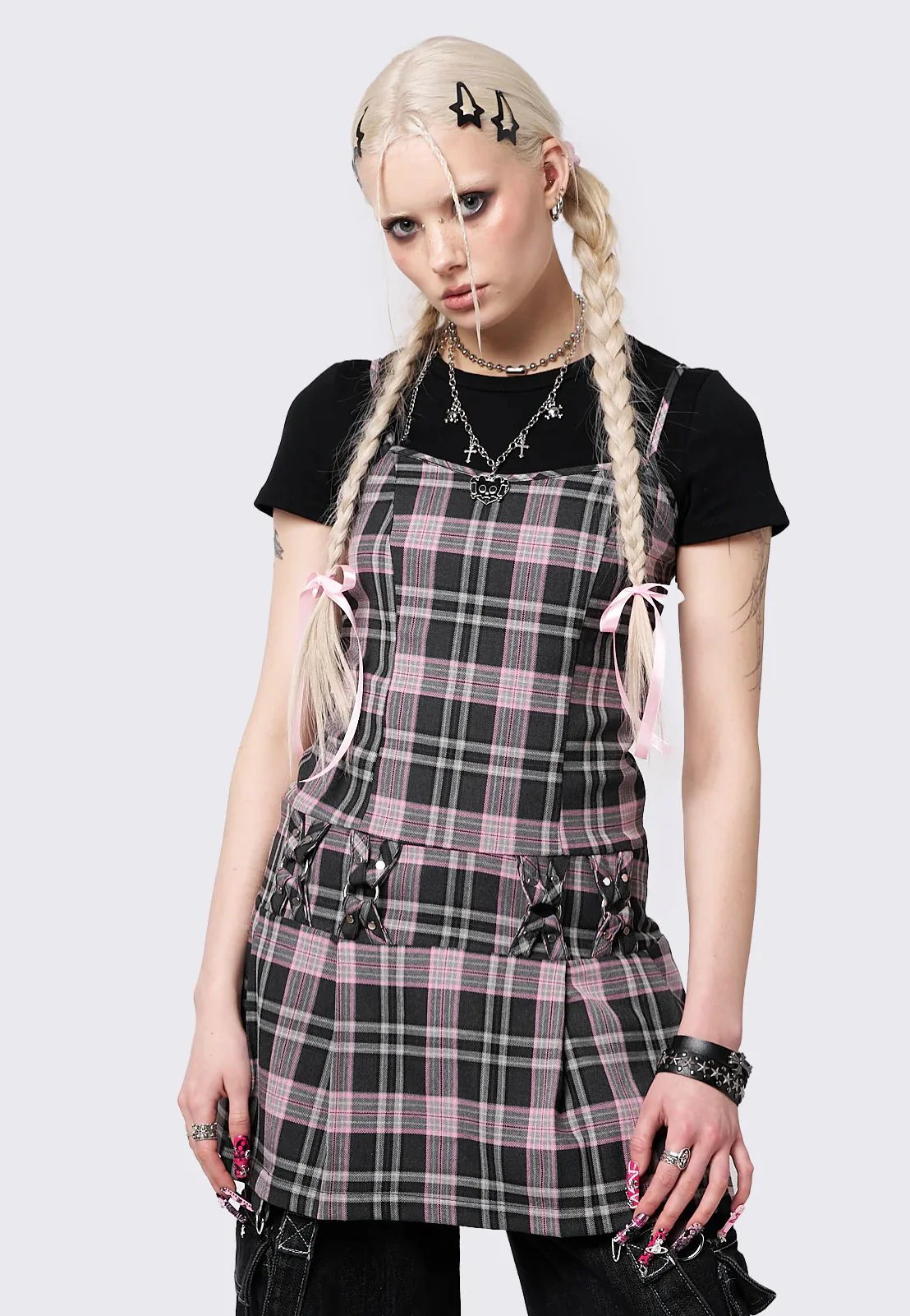 Camila Straps Plaid Pink - Dress - Image 4