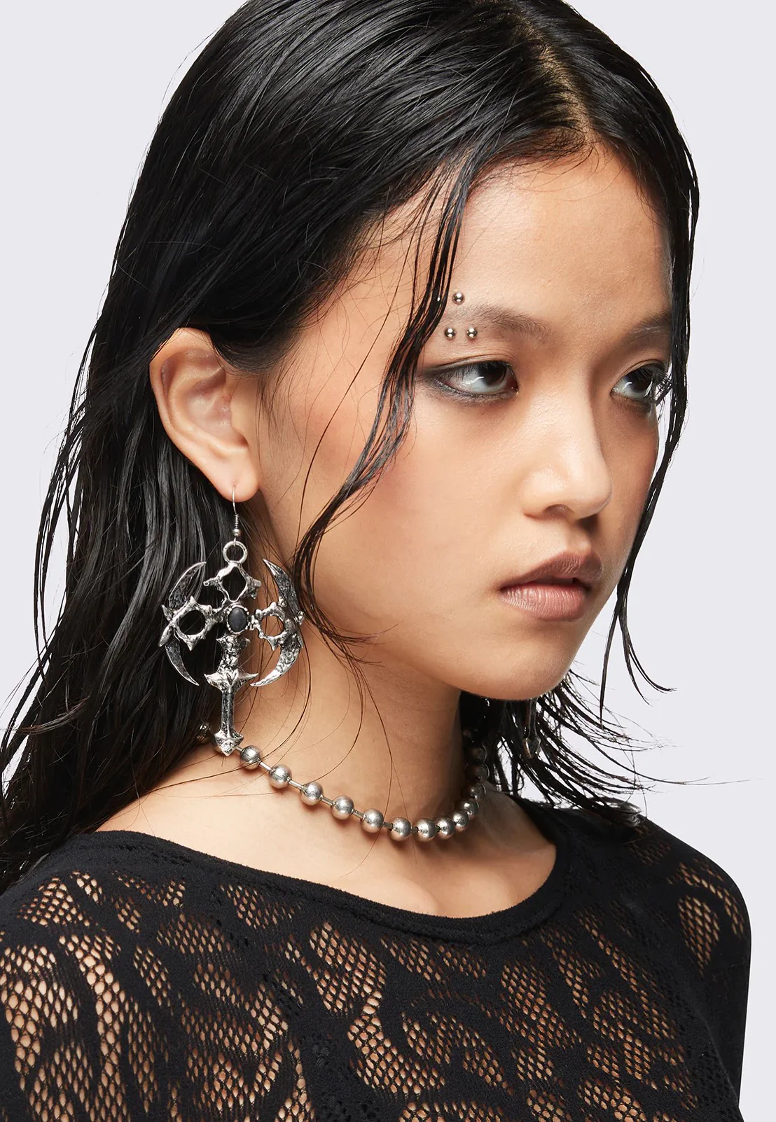 Gothic Cross Silver - Earrings